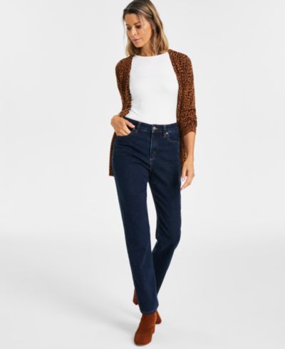 Джинсы Style & Co Petite High-Rise Natural Straight-Leg, Petite & Petite Short