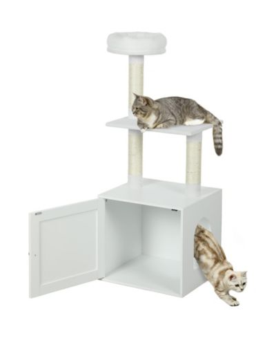 Кошачий комплекс PawHut с лотком 2-in-1 для домашних кошек