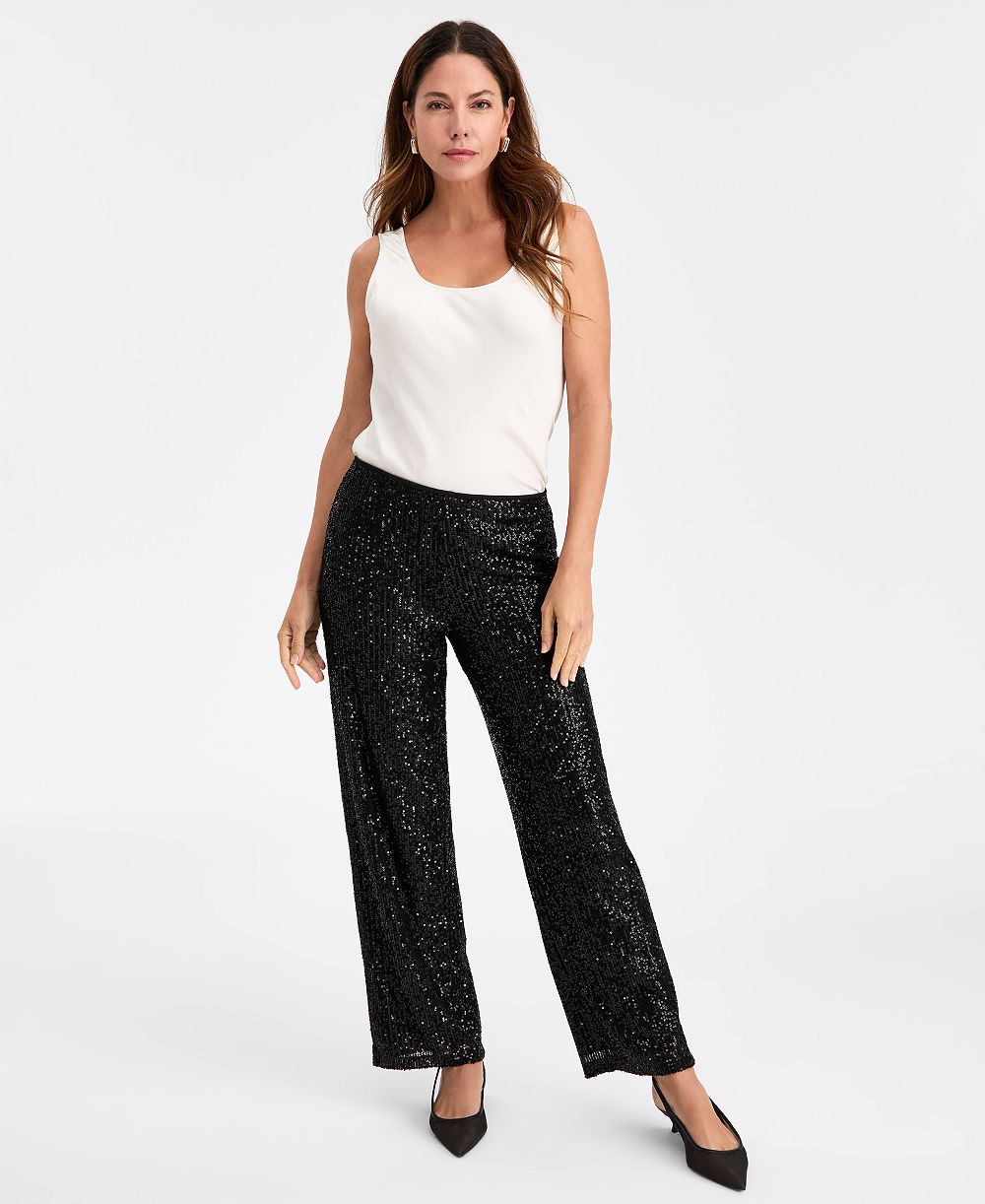JM Collection Женские брюки Sequinned Pull-On