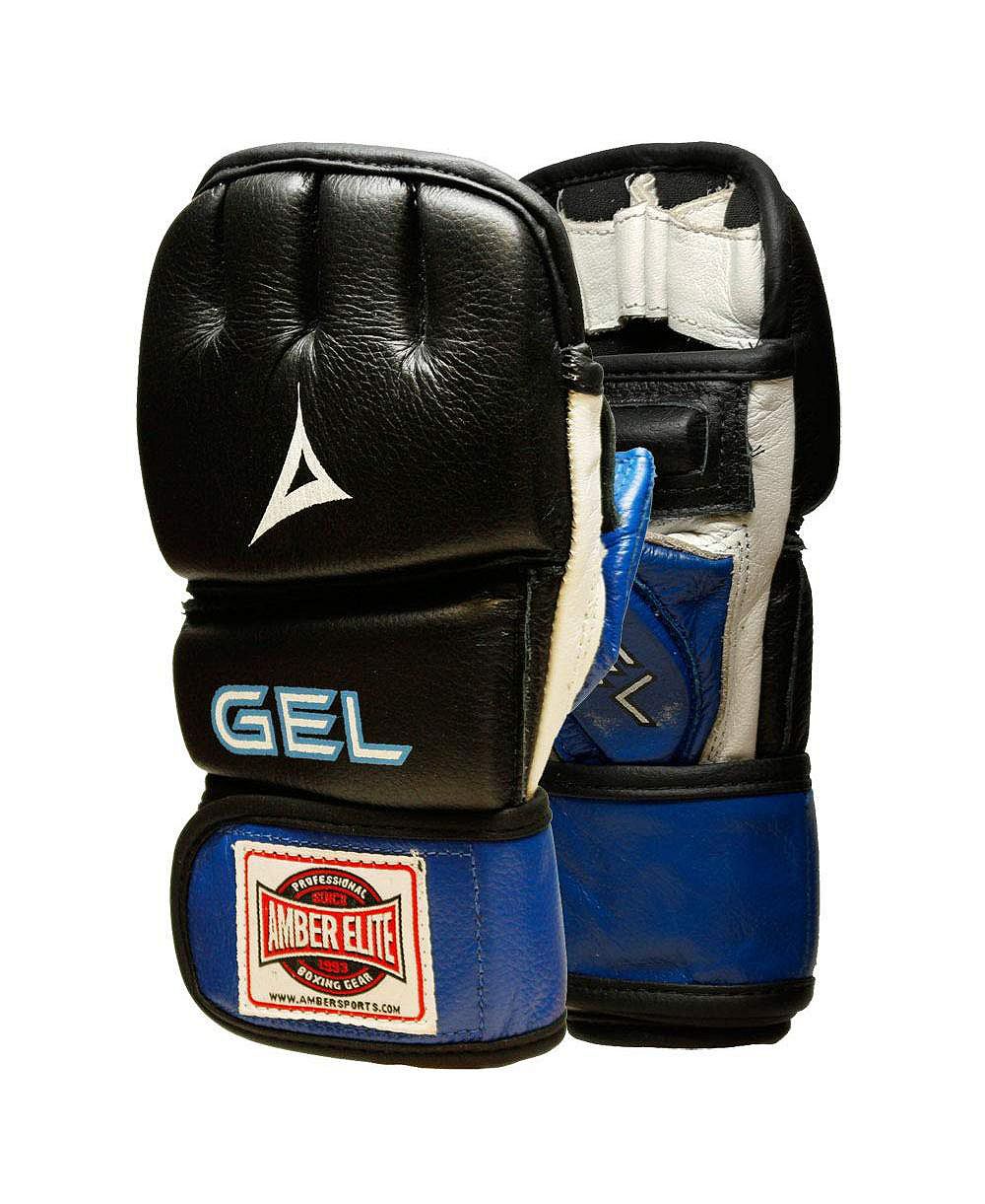 Gel Sparring MMA Glove, Real Leather Combat Mitts, Shock Absorbing Gel Padding for Grappling, Punching Bag, Cage Fighting, Muay Thai, UFC Training, Open Palm, Wrist Support, Half Thumb, Regular