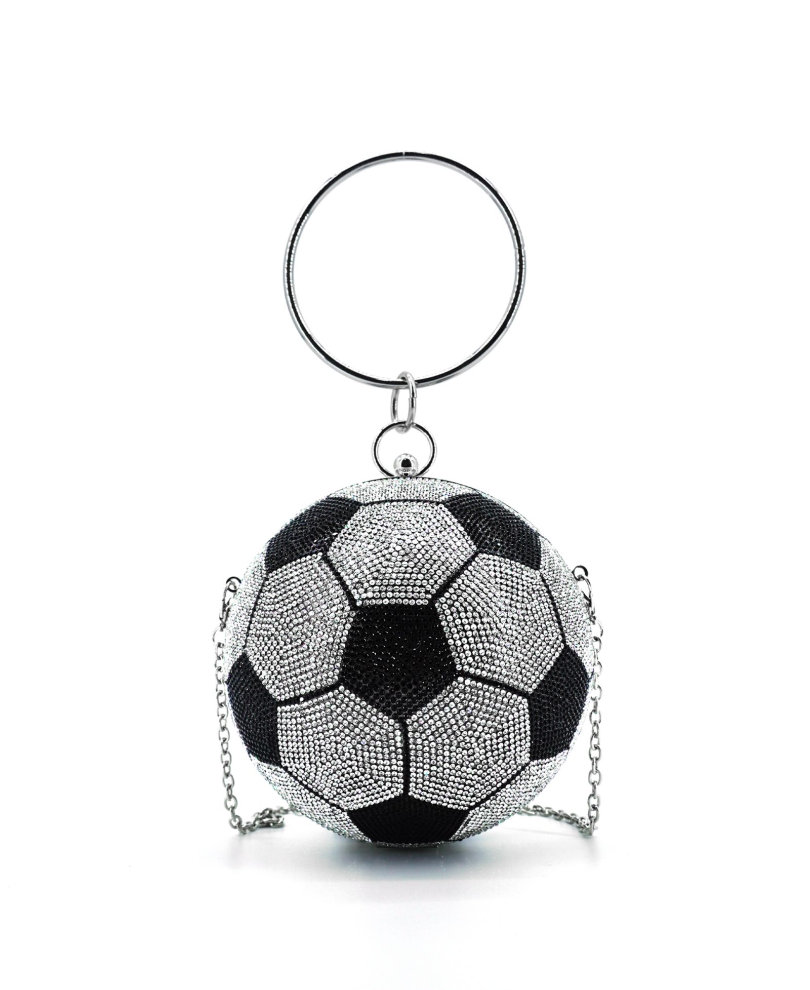 LIKE DREAMS Striker Small Rhinestone Soccer Clutch Bag