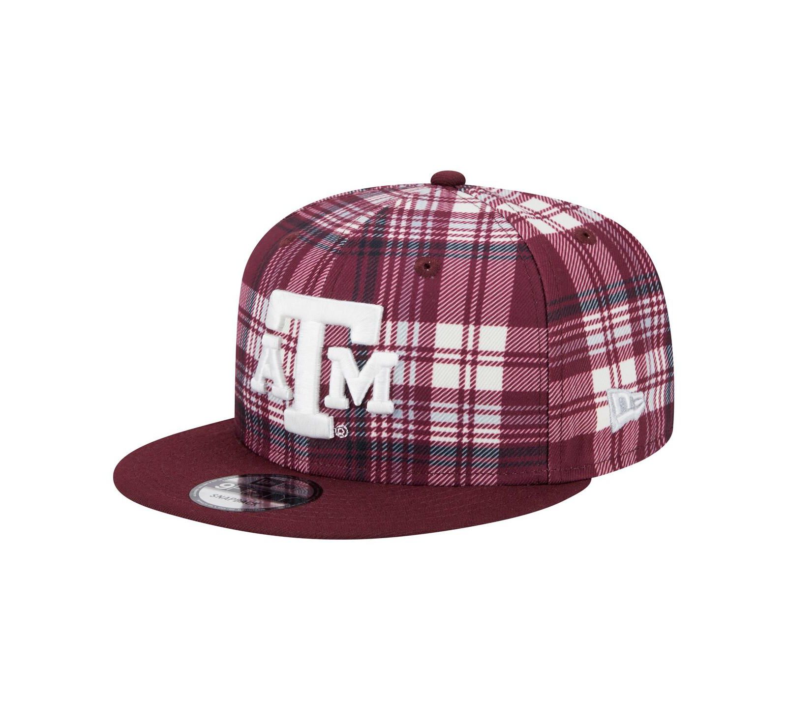 New Era Мужская кепка 9FIFTY Snapback Maroon Texas A&M Aggies Plaid