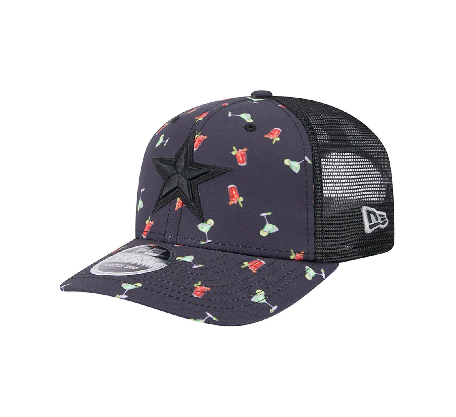 New Era Мужская кепка 9SEVENTY Stretch-Snap Dallas Cowboys Adventure Drinks Pattern, темно-синий/черный