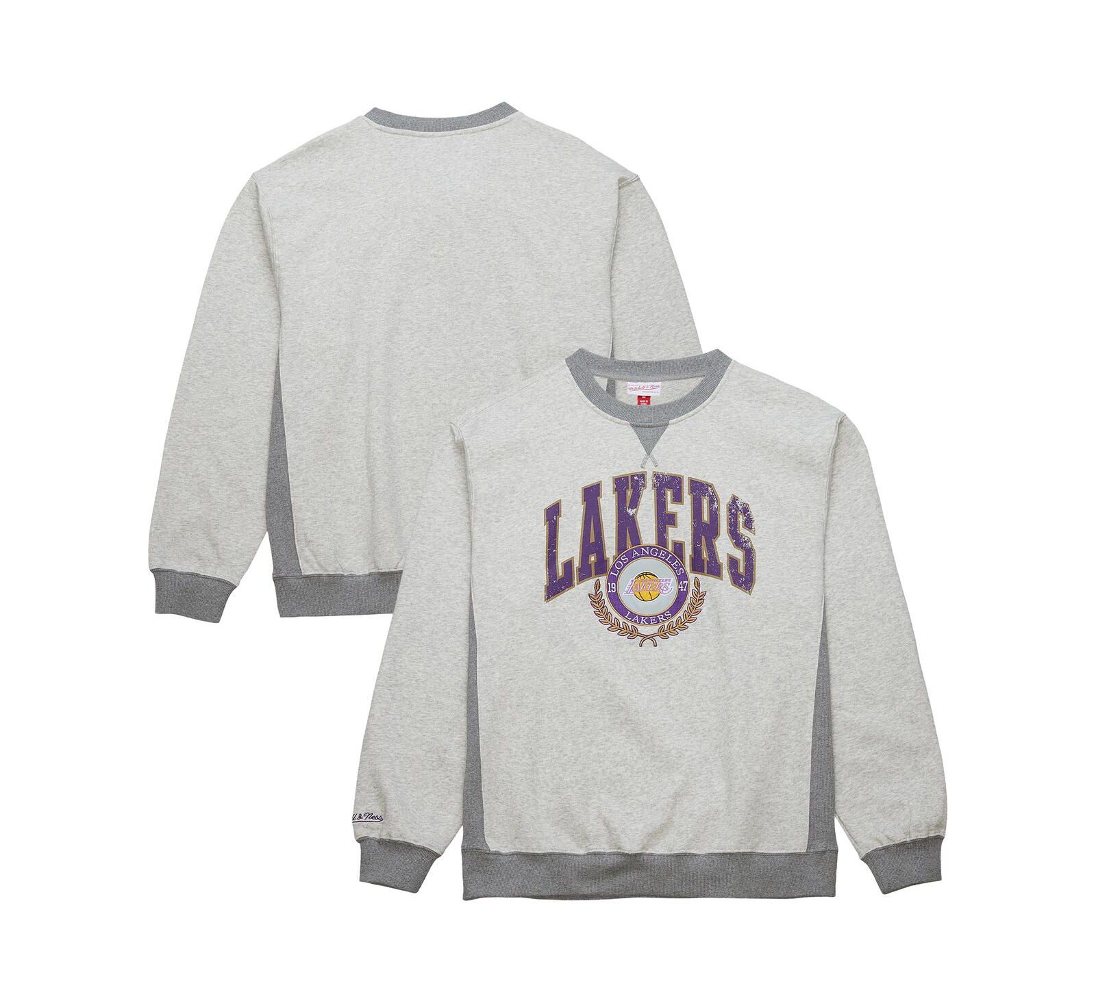 Мужское серое худи Mitchell & Ness Los Angeles Lakers Vintage Logo