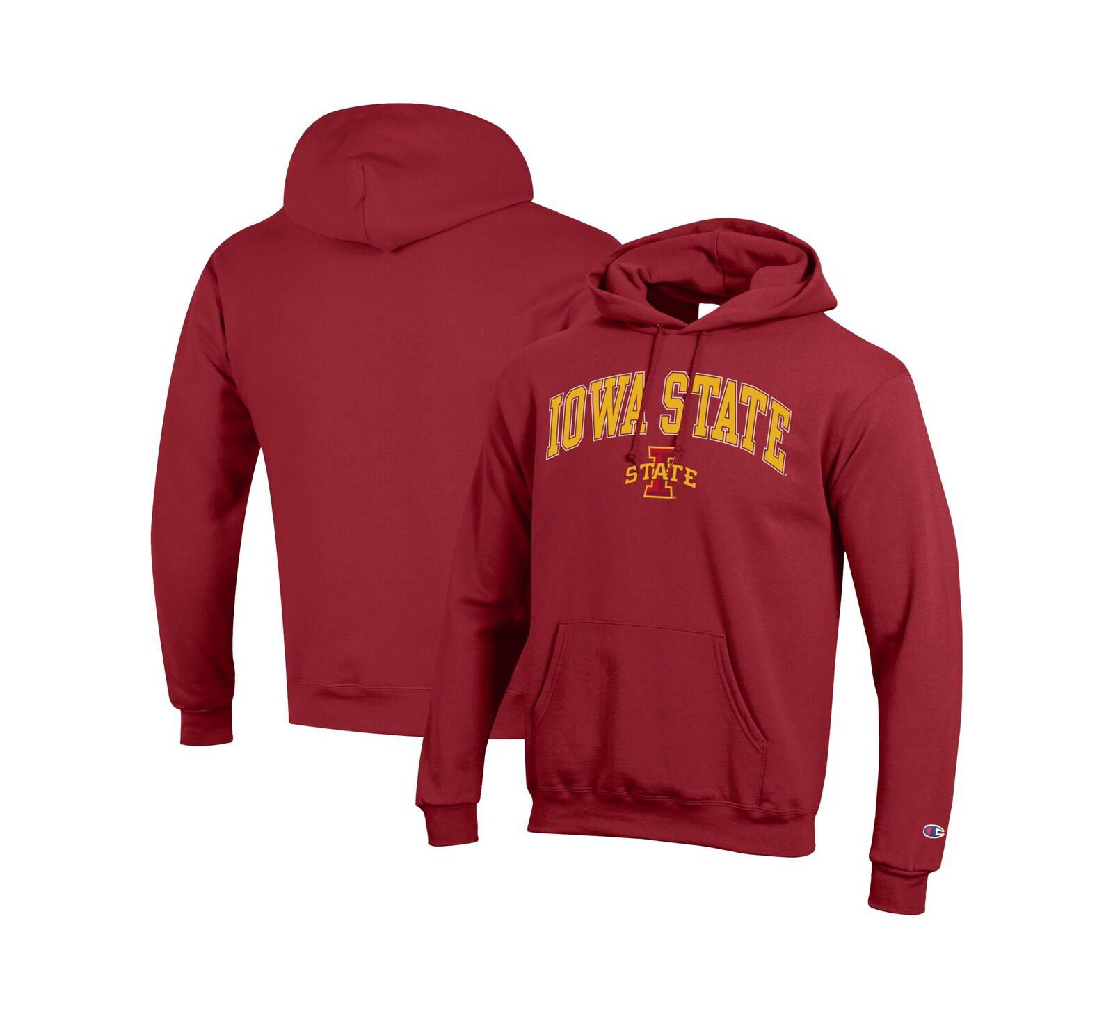 Мужское худи Champion Cardinal Iowa State Cyclones Arched Logo Fleece Pullover