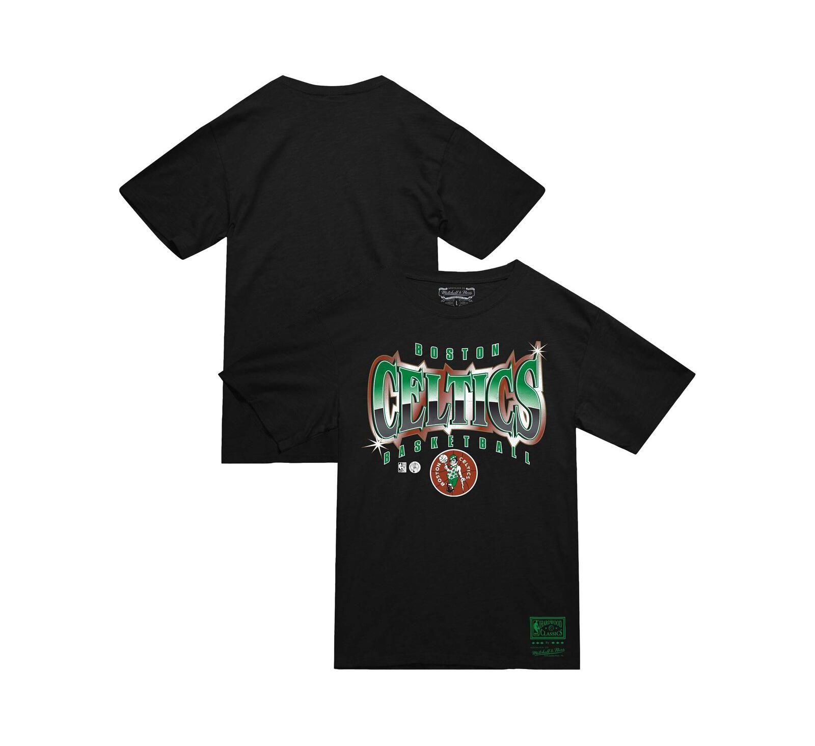 Мужская футболка Mitchell & Ness Black Boston Celtics Worldwide Collection Glow Up