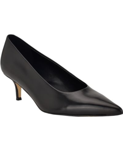 Calvin Klein Women's Voneta Leather Kitten Heel Pumps