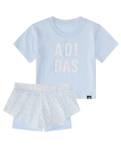 adidas Детский комплект из футболки с принтом и шорт, 2 предмета