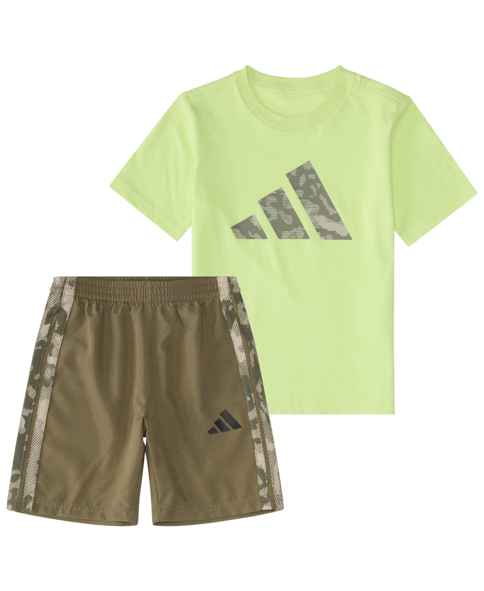 Детский комплект adidas: футболка с коротким рукавом и шорты, камуфляж, 2-piece set