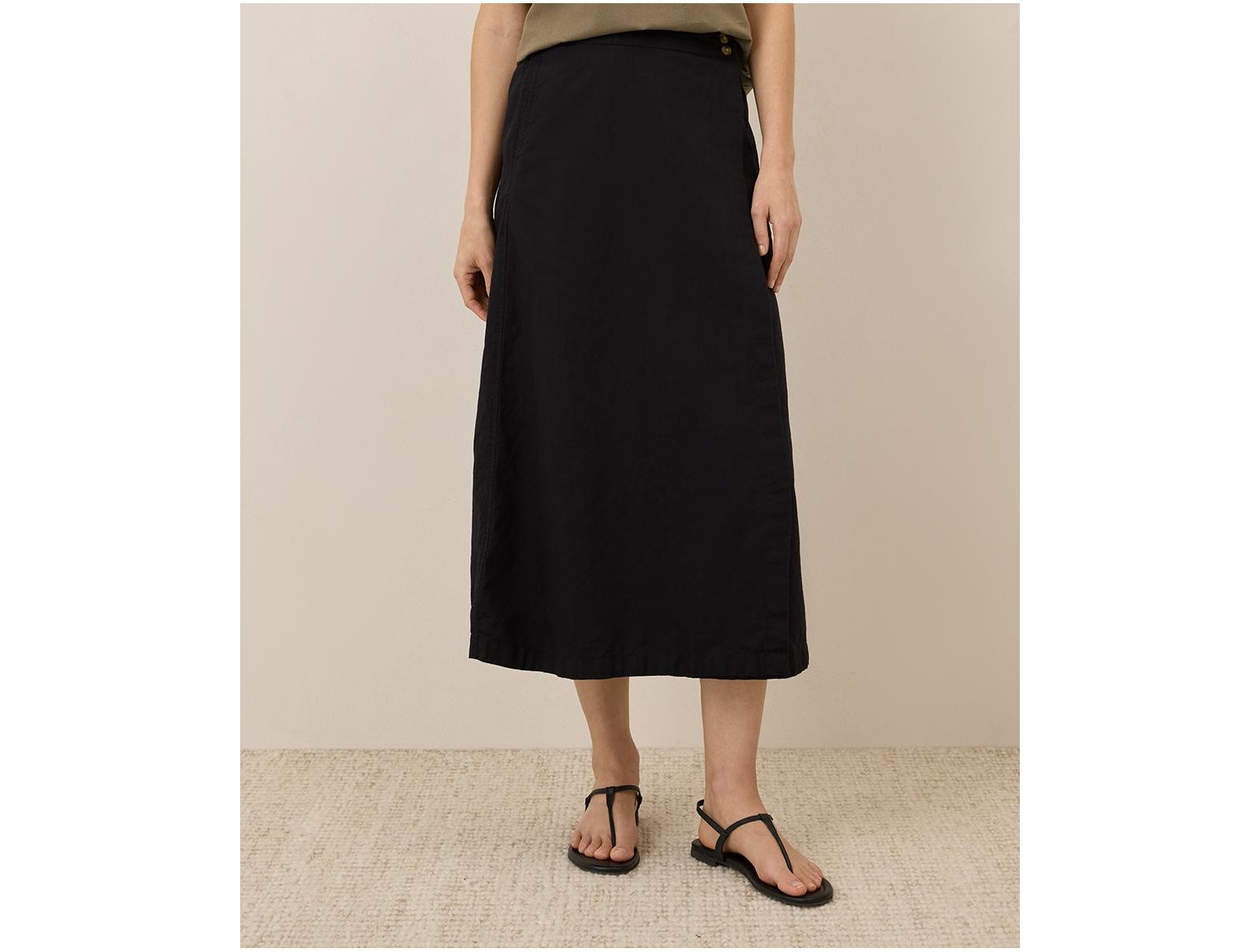 Pact Women's Organic Cotton Canopy Linen Blend Wrap Skirt