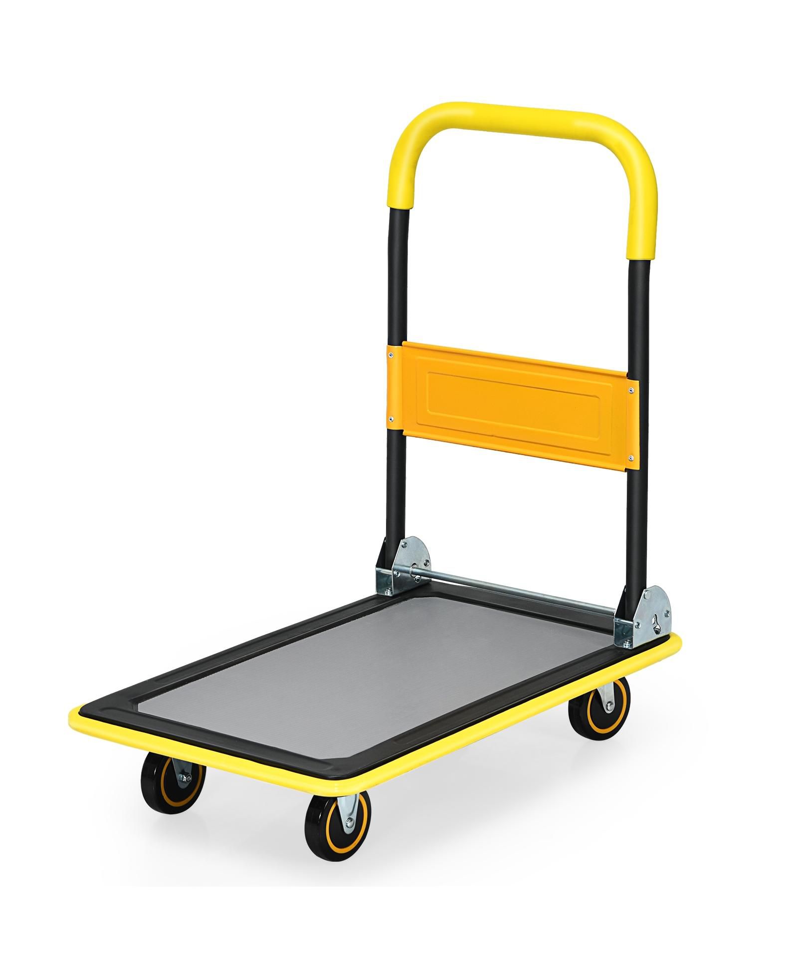Volenca Folding Push Cart Dolly, Rolling Platform Cart для гаража и склада, Portable Flatbed Cart с Non-Slip Swivel Casters