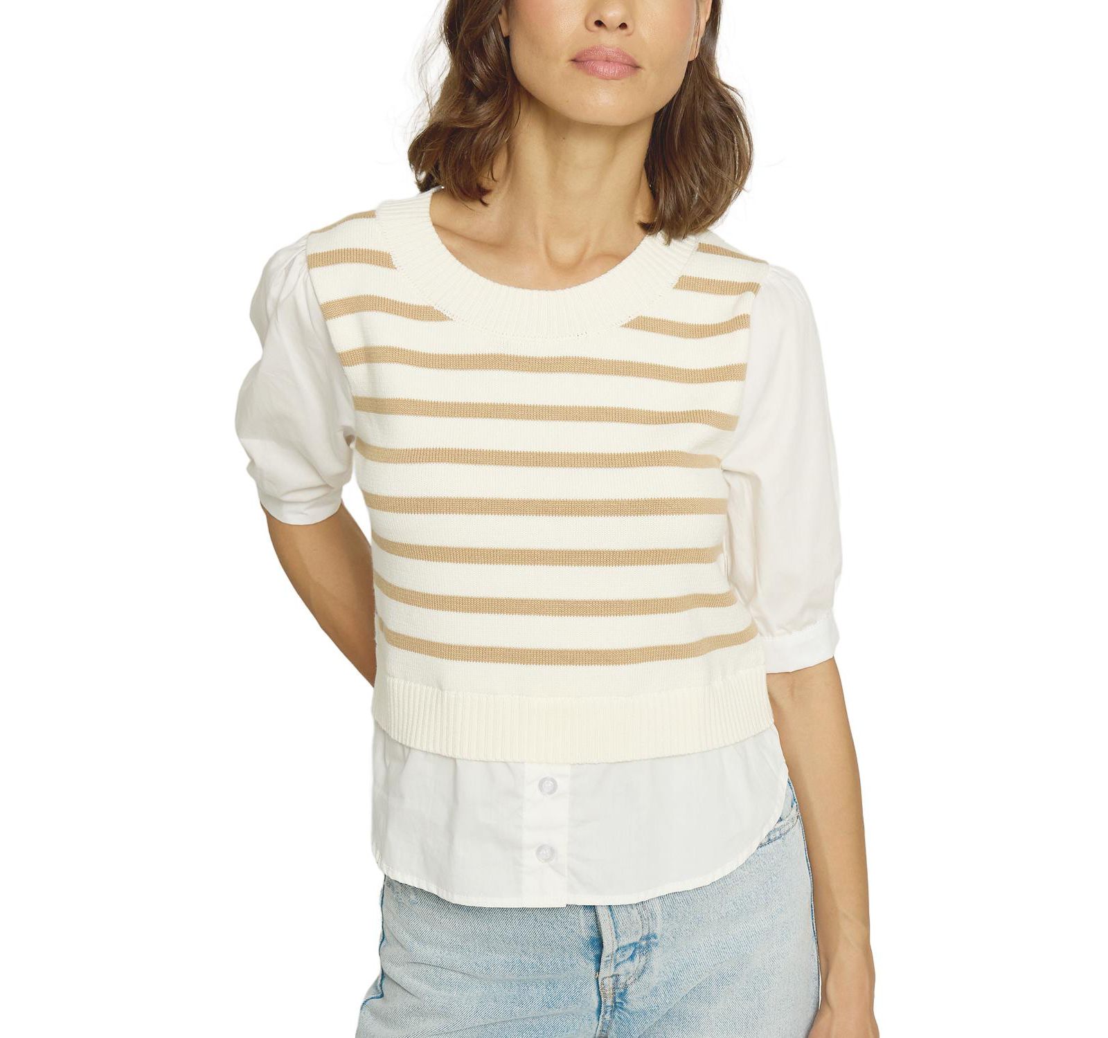 Central Park West Women's Crewneck Twofer Top