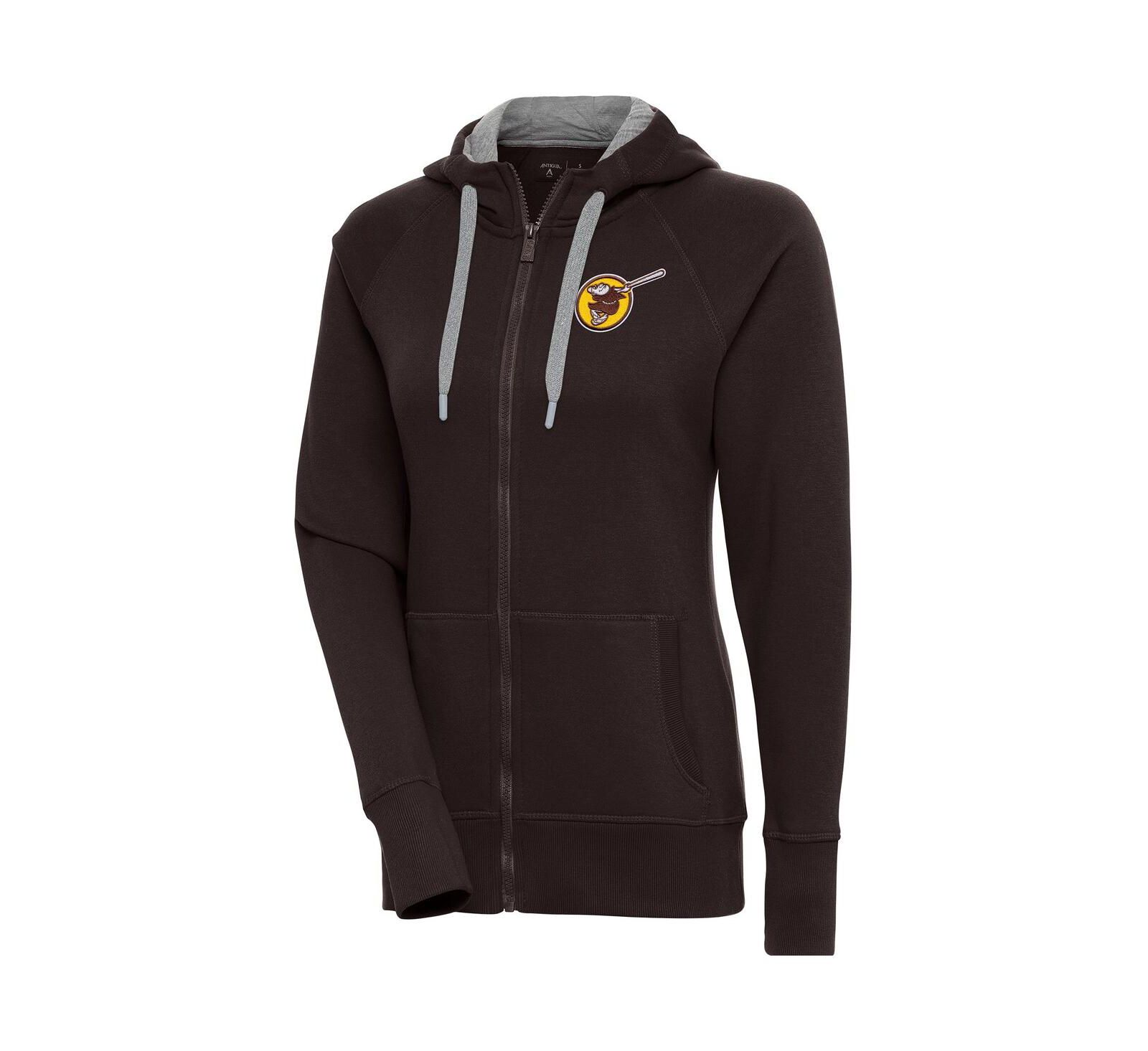 Antigua Women's Brown San Diego Padres Cooperstown Victory Full-Zip Hoodie