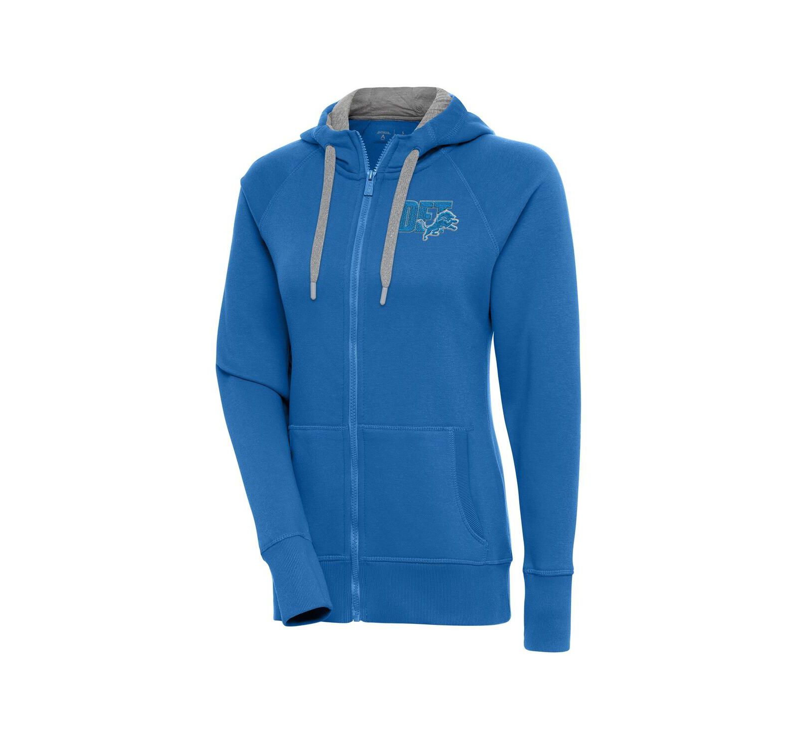 Женское худи Antigua Blue Detroit Lions Victory Full-Zip