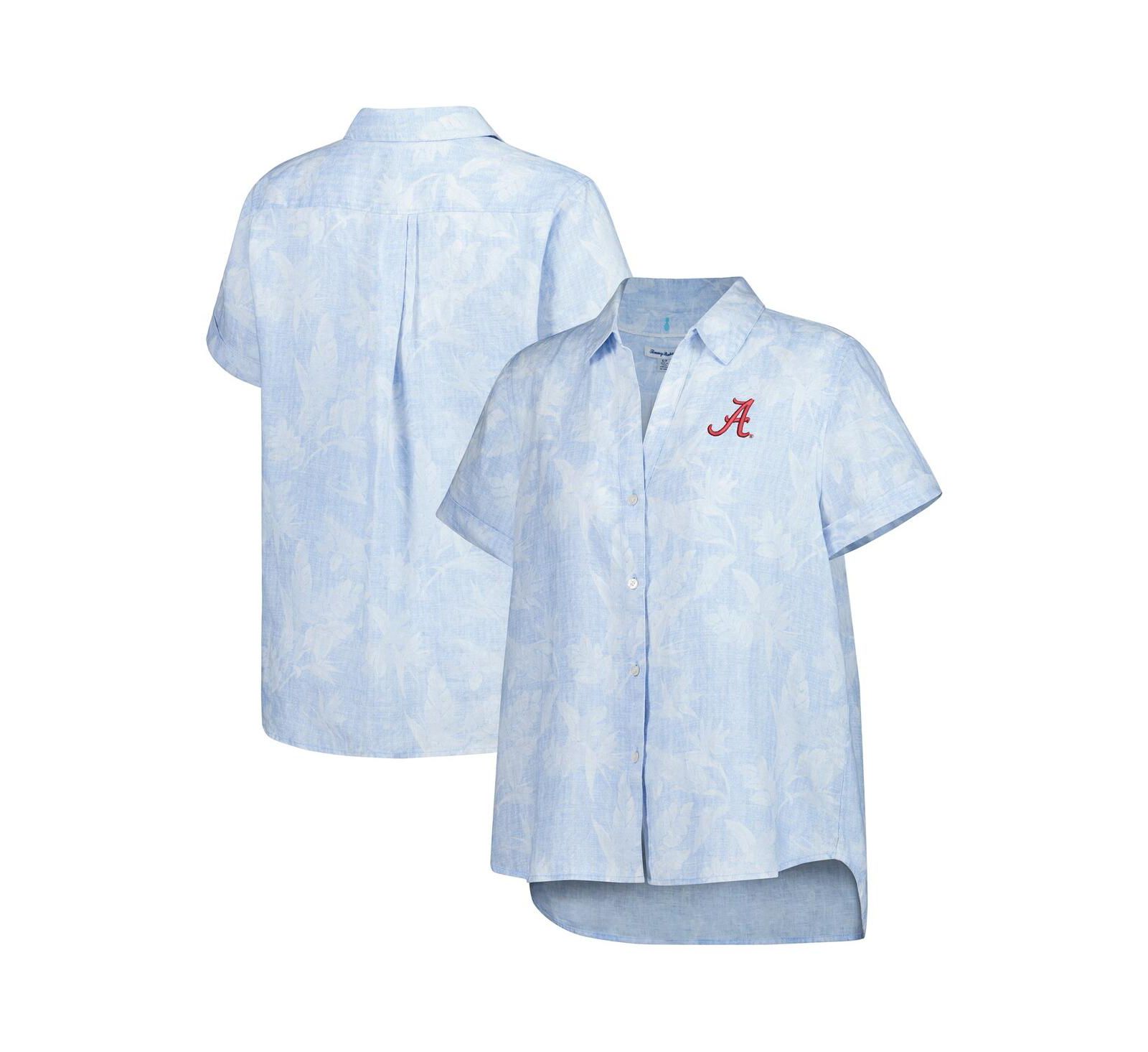 Tommy Bahama Женская рубашка с коротким рукавом Alabama Crimson Tide Legacy Leaves