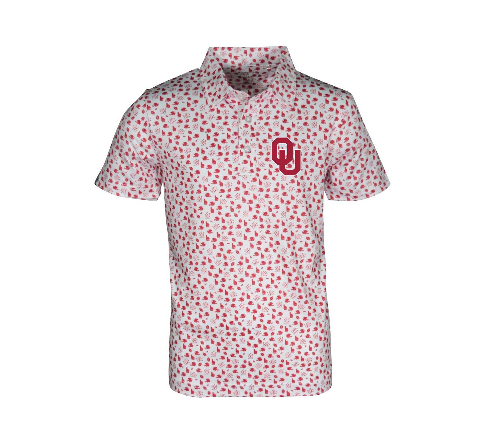 Детская рубашка-поло Garb White Oklahoma Sooners с принтом