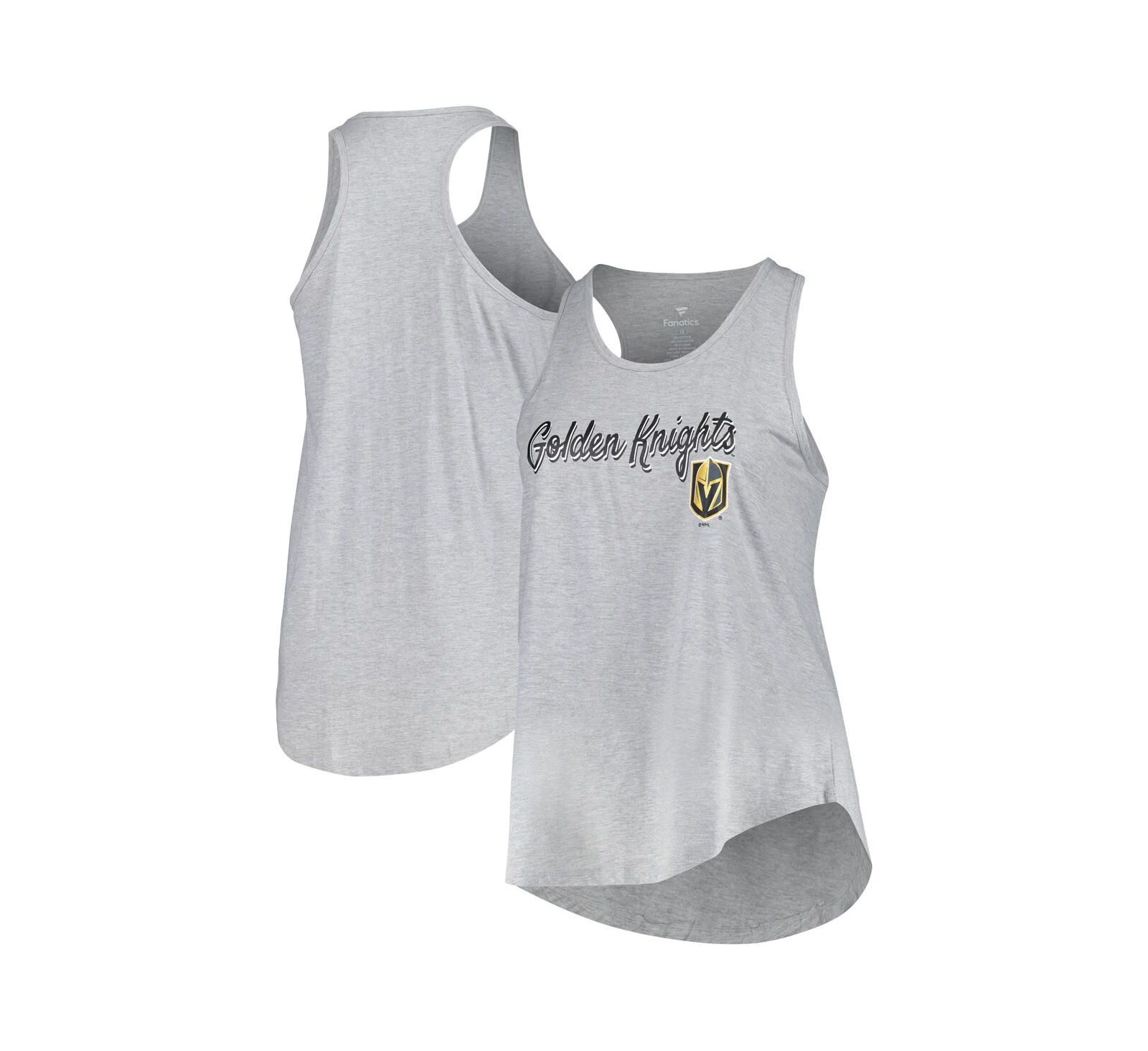 Женский майка-топ Fanatics Heather Gray Vegas Golden Knights Plus Size Racerback