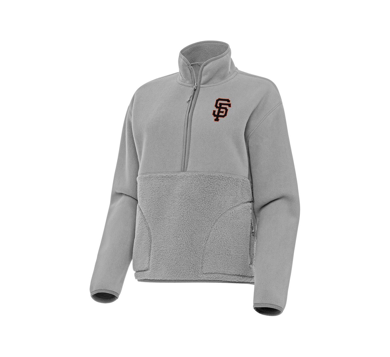 Женская толстовка Antigua San Francisco Giants с полумолнией, серая