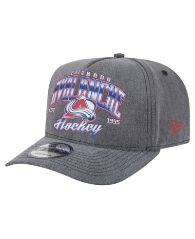 Мужская кепка New Era Charcoal Colorado Avalanche Throwback Washed A-Frame Pre-Curved 9FIFTY Snapback