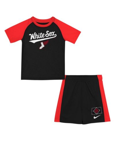 Детский набор Nike Toddler 2-Piece Black/Red Chicago White Sox 2025 City Connect: футболка и шорты