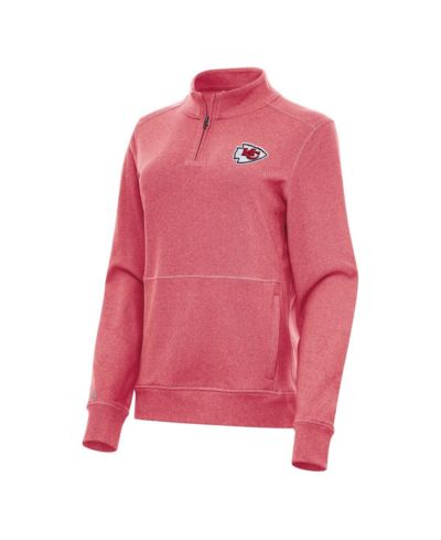 Куртка Antigua Women's Heather Red Kansas City Chiefs Crush Quarter-Zip