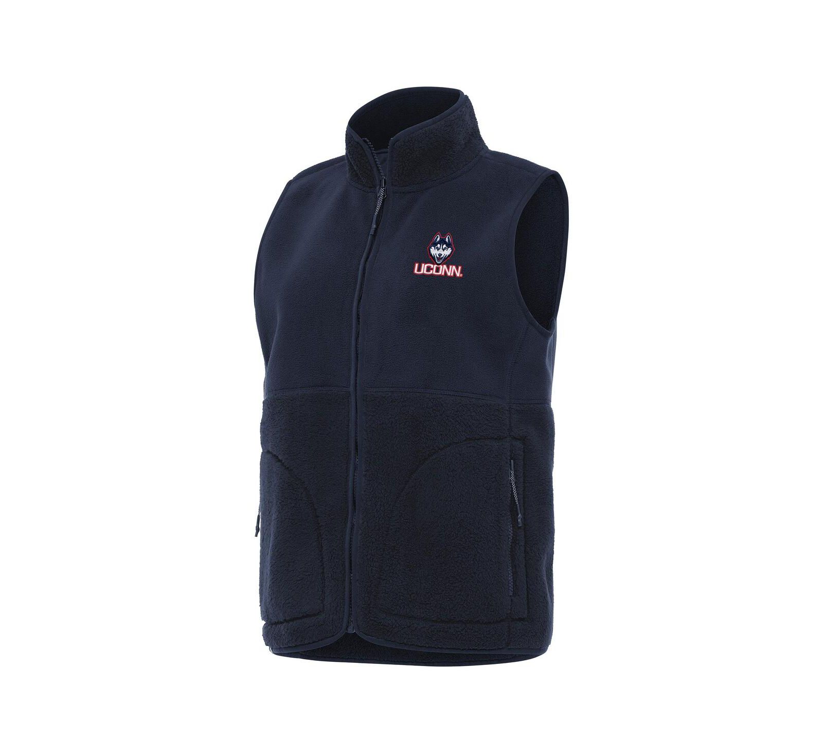 Antigua Women's Navy UConn Huskies Nostalgic Full-Zip Vest