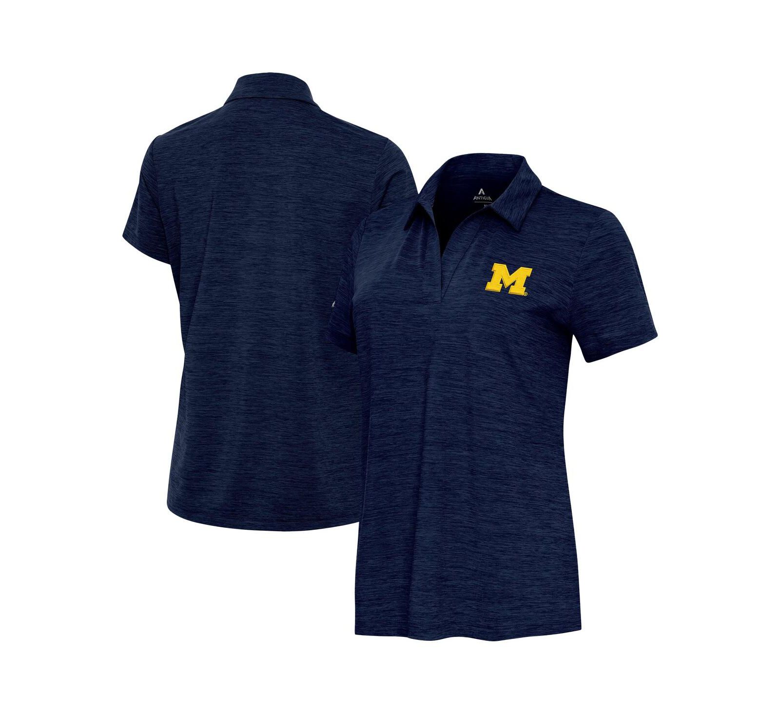 Antigua Женская темно-синяя polo футболка Michigan Wolverines