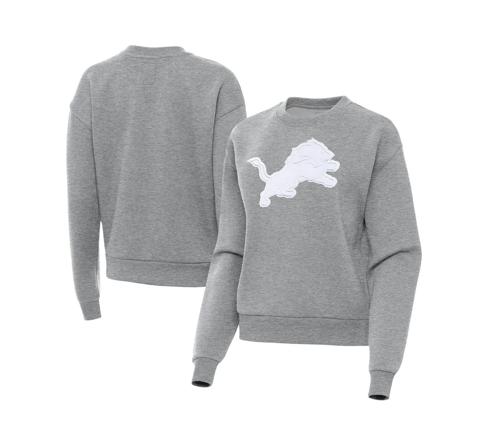 Antigua женская серая толстовка Detroit Lions Victory Pullover