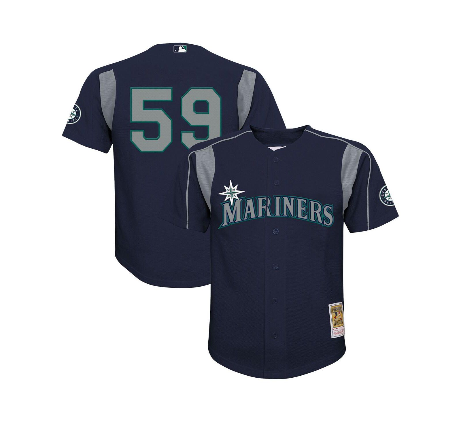 Mitchell & Ness джерси Felix Hernandez Navy Seattle Mariners Mesh Batting Practice для мальчиков и девочек