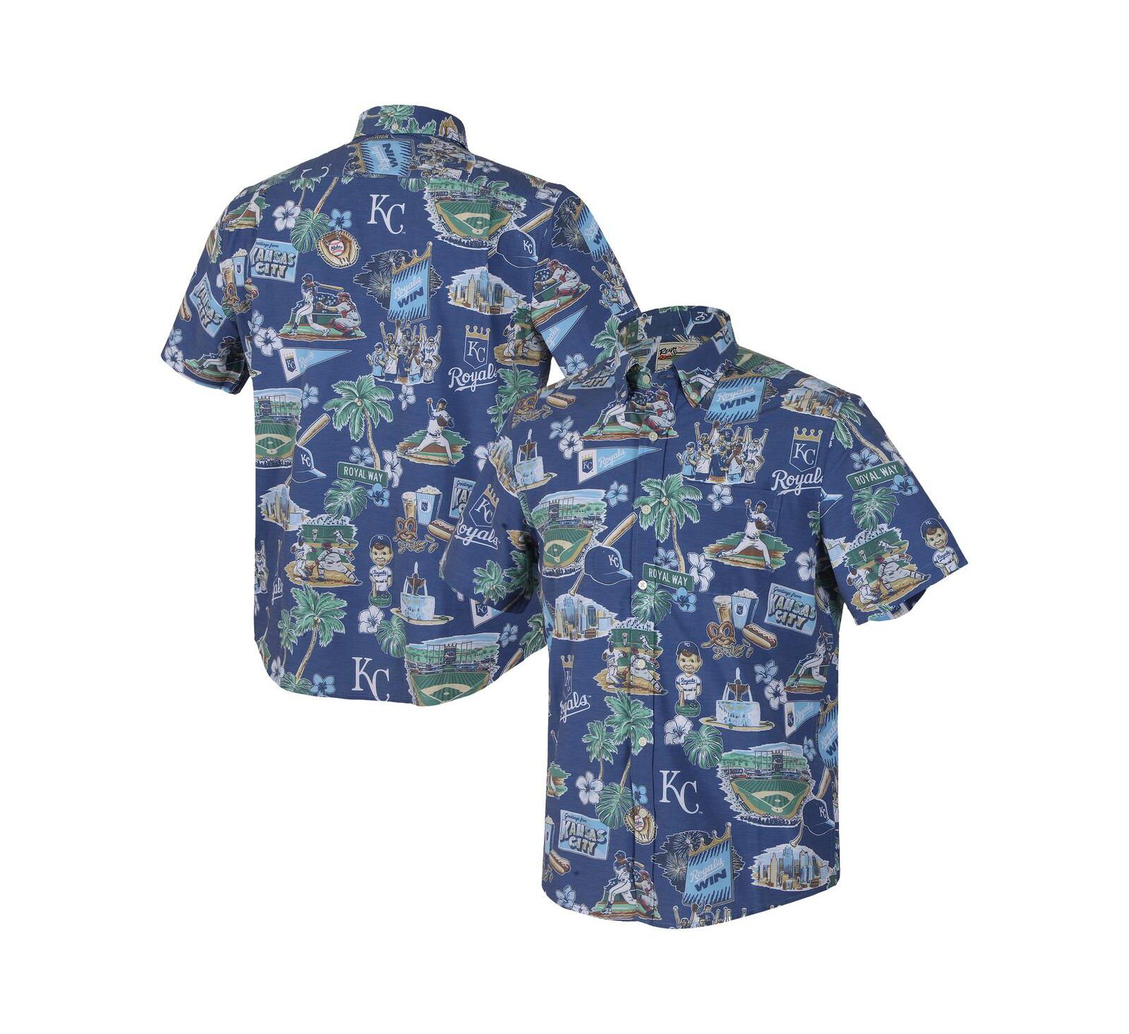 Reyn Spooner Men's Royal Kansas City Royals Scenic Tri-Blend Button-Down Shirt
