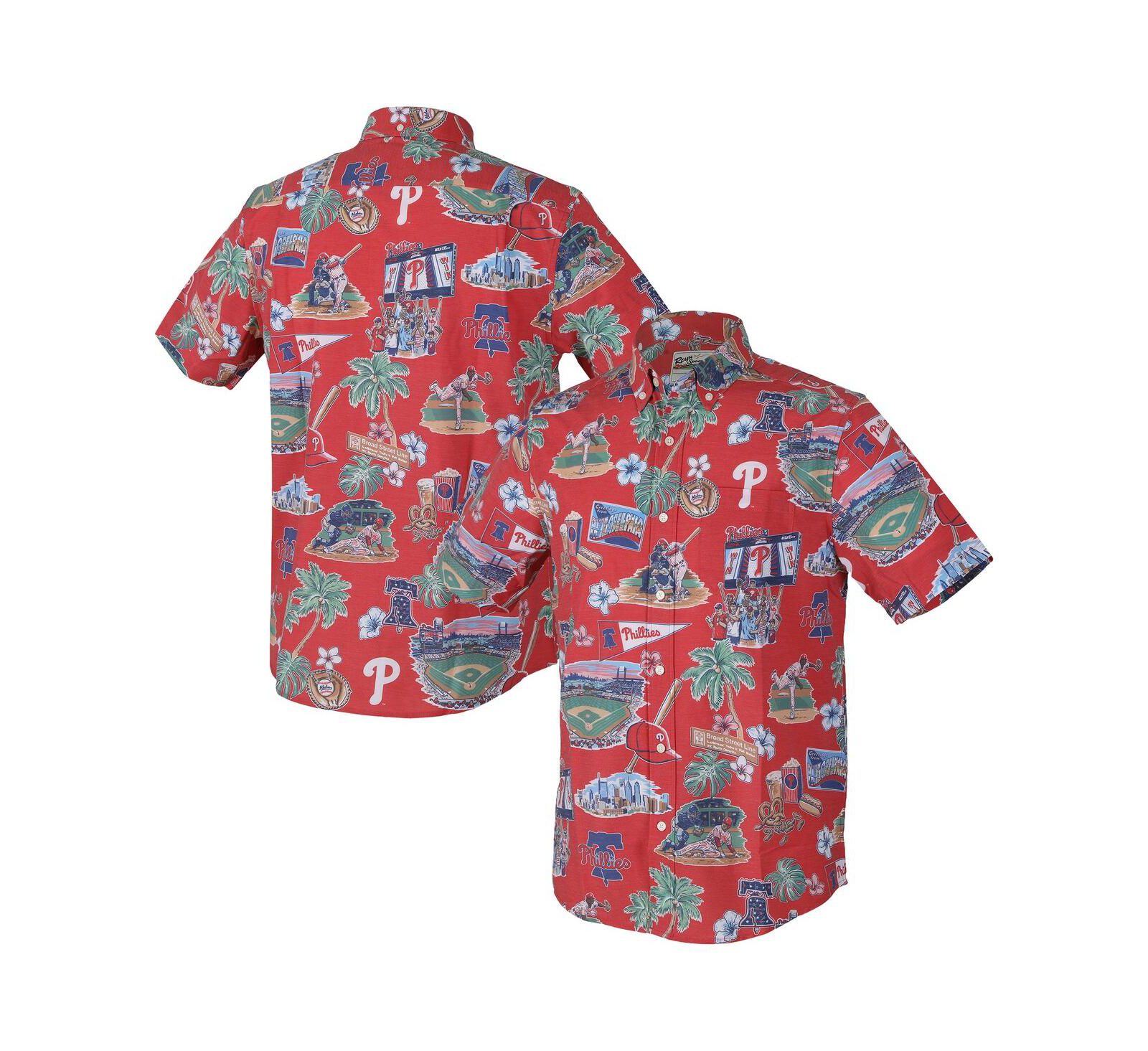 Мужская рубашка Reyn Spooner Red Philadelphia Phillies Scenic Tri-Blend Button-Down