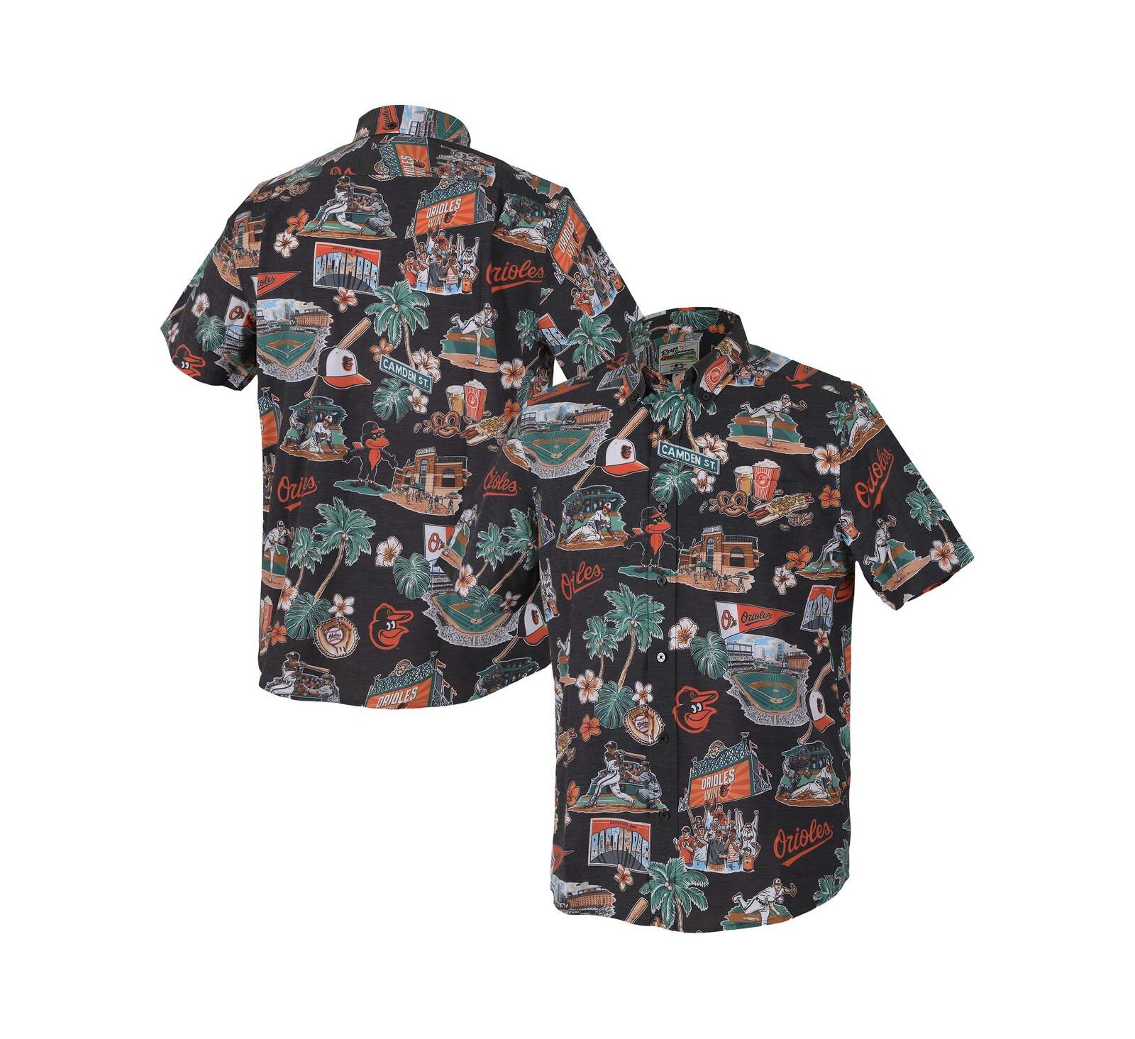 Мужская рубашка Reyn Spooner Black Baltimore Orioles Scenic Tri-Blend Button-Down