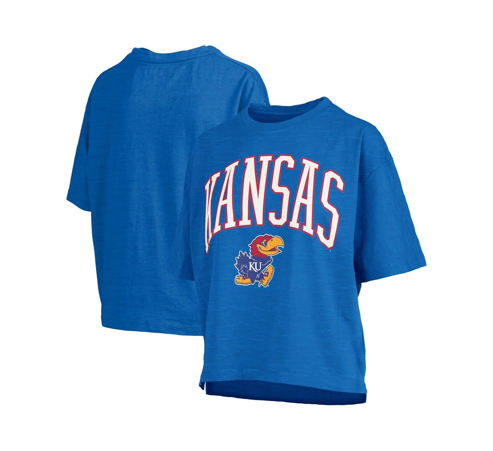 Женская футболка Pressbox Royal Kansas Jayhawks Nelson Arch Oversized Slub