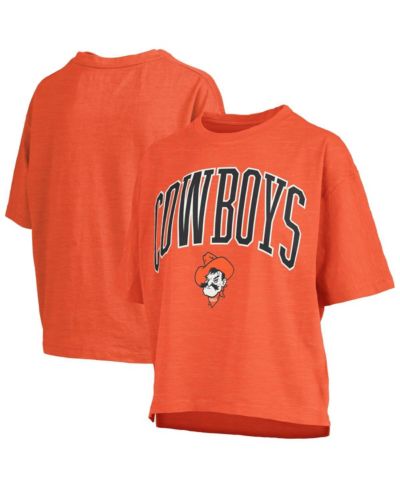 Pressbox Women's Orange Oklahoma State Cowboys Nelson Arch Over Logo Waist Length Oversized Slub T-Shirt