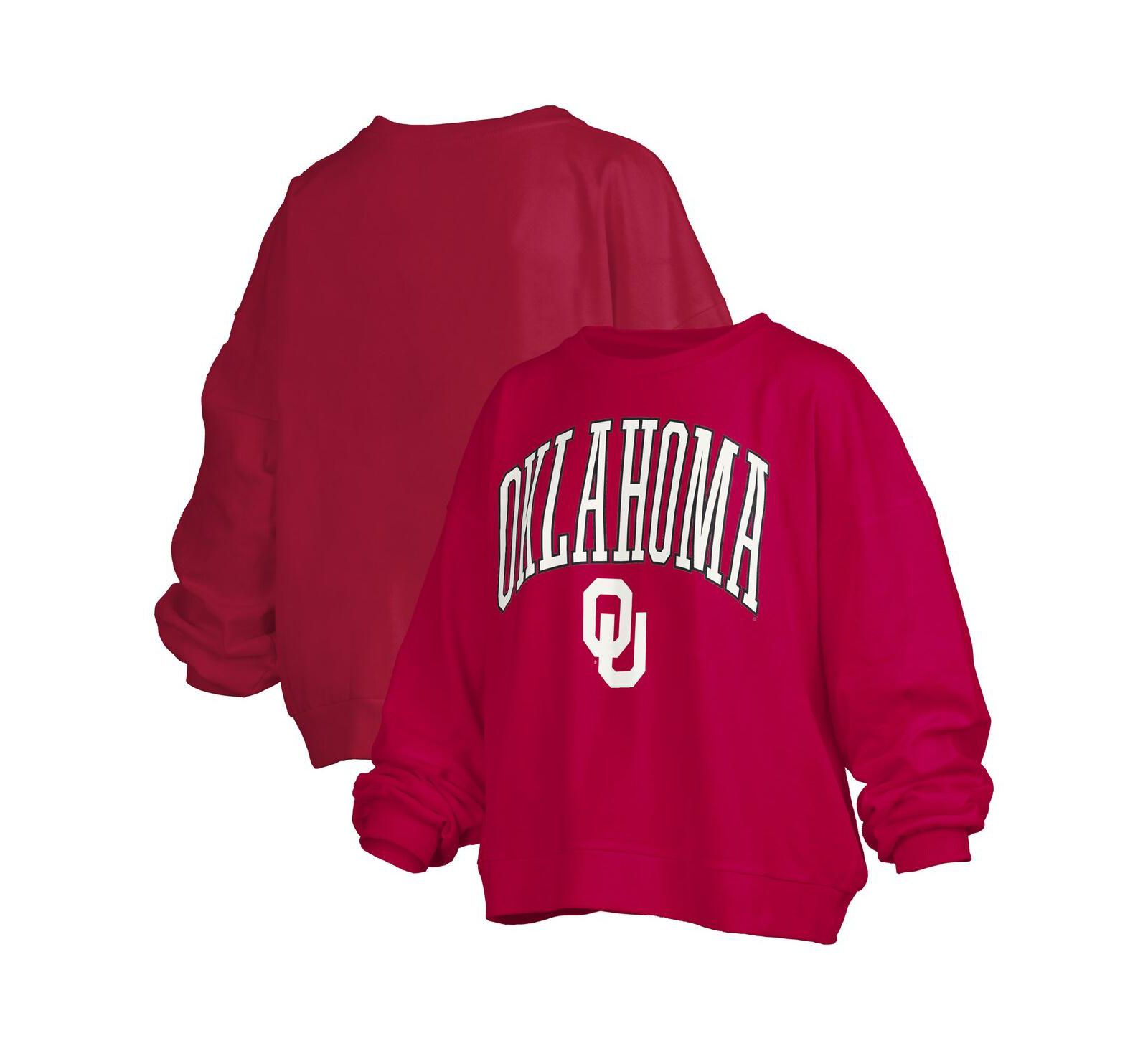 Pressbox Женский свитшот оверсайз Crimson Oklahoma Sooners Janise Arch