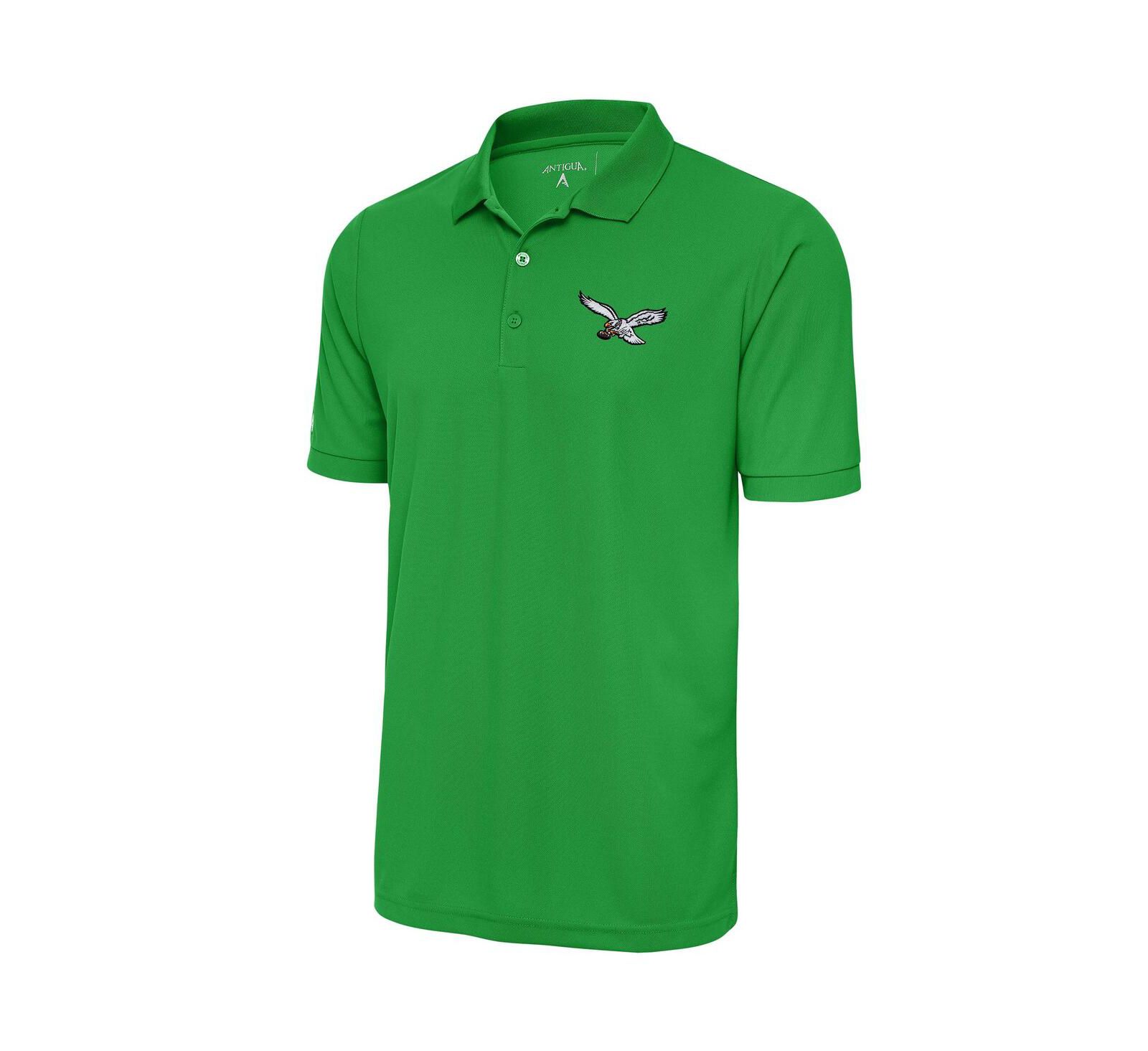 Antigua Men's Kelly Green Philadelphia Eagles Throwback Logo Tribute Polo Shirt