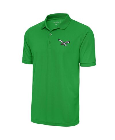Мужская рубашка-поло Antigua Philadelphia Eagles Throwback Logo Tribute Kelly Green