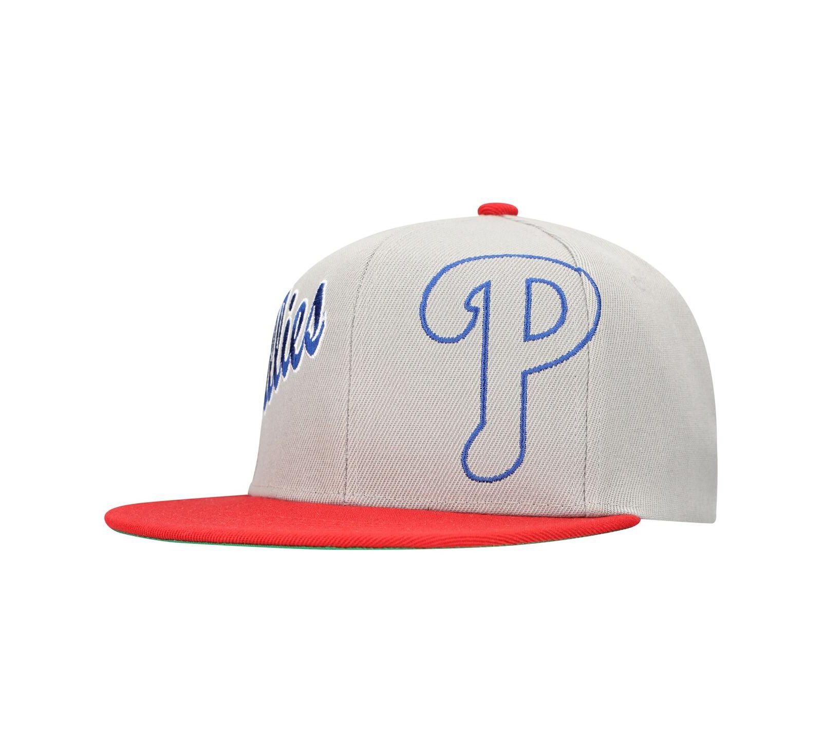 Мужская кепка Mitchell & Ness Gray Philadelphia Phillies Knock Out Panel Snapback