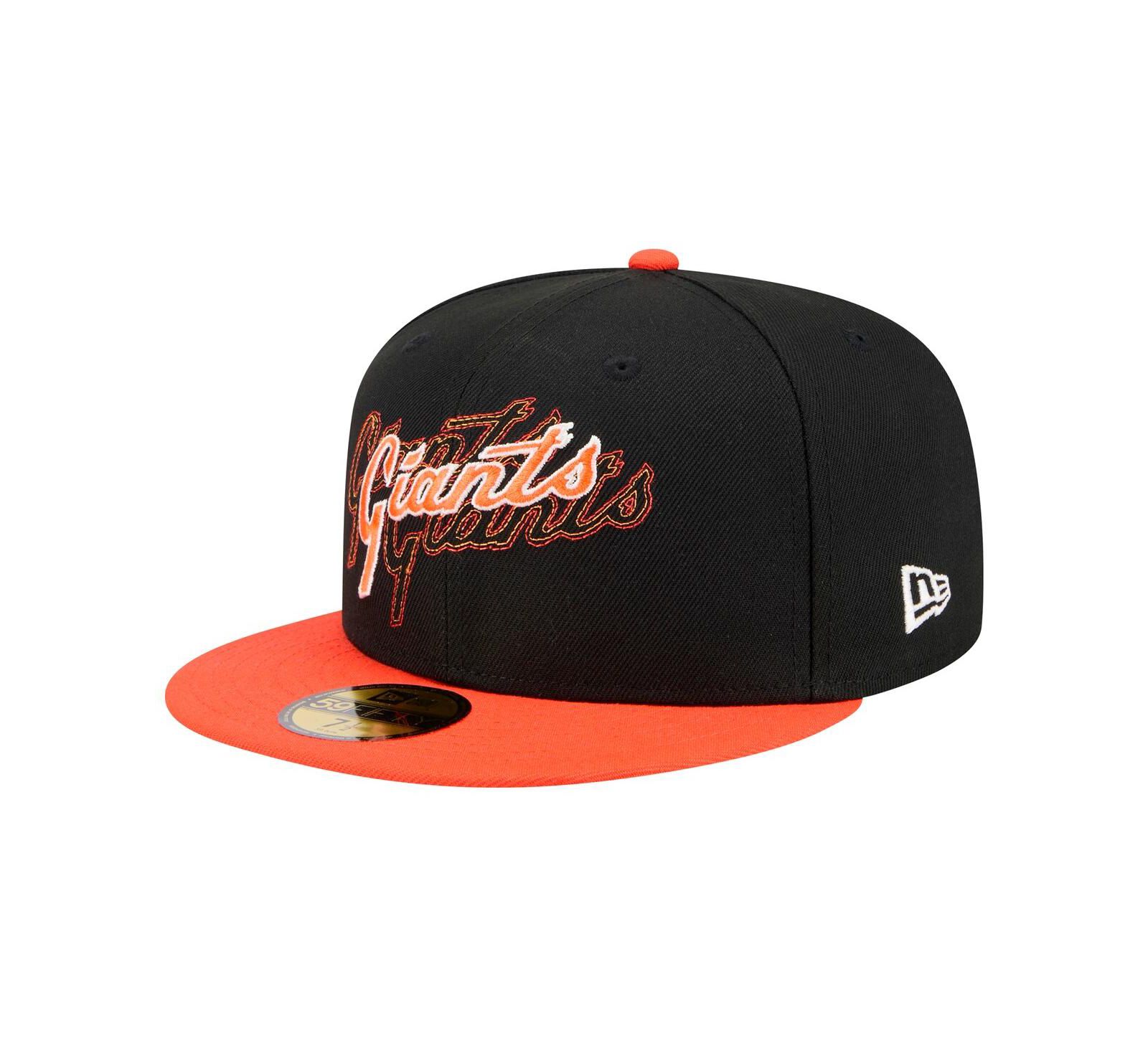 Мужская кепка New Era Black San Francisco Giants Shadow Stitch 59FIFTY Fitted Hat