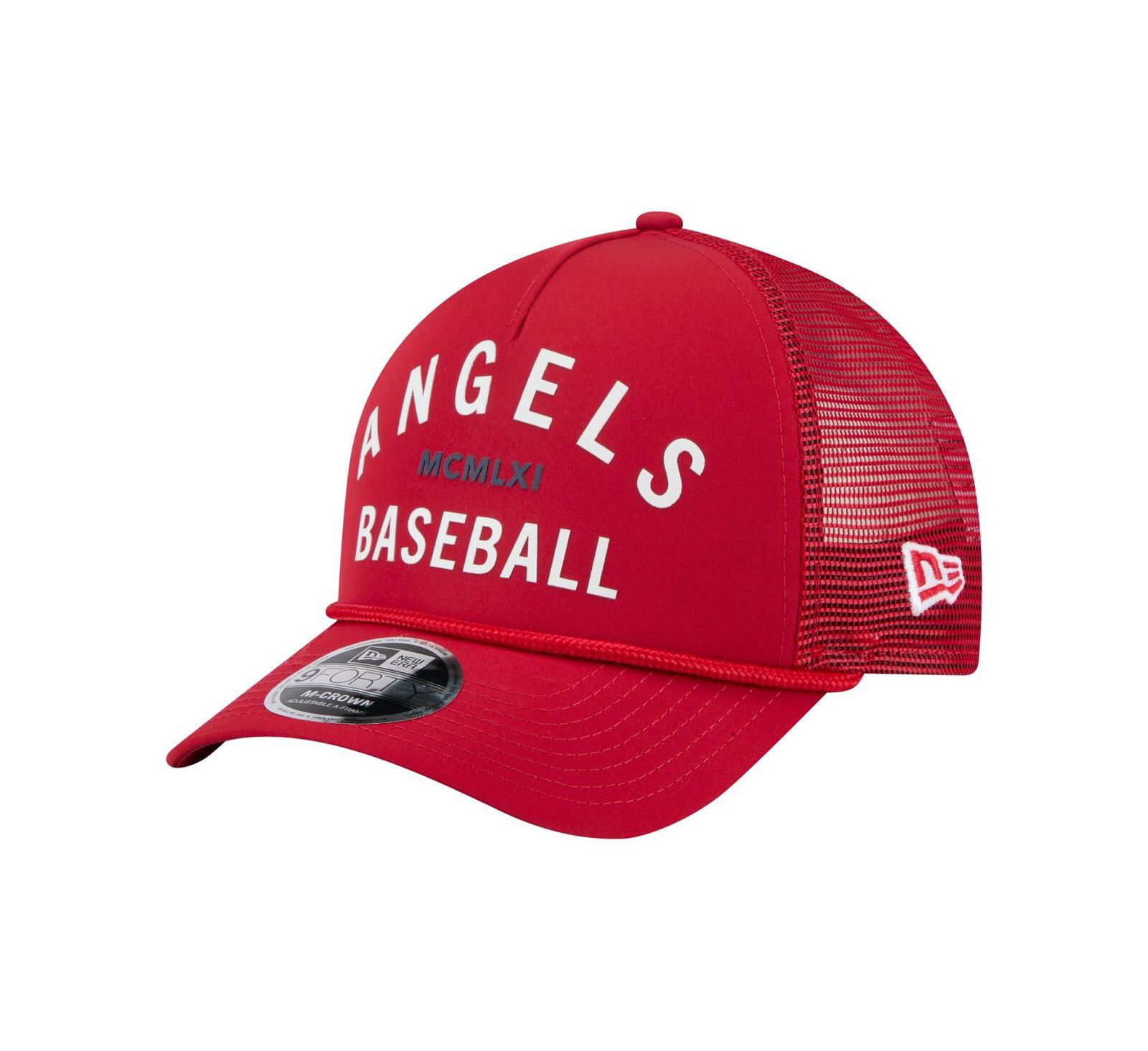 Мужская кепка New Era Red Los Angeles Angels Minimalist 9FORTY A-Frame Adjustable