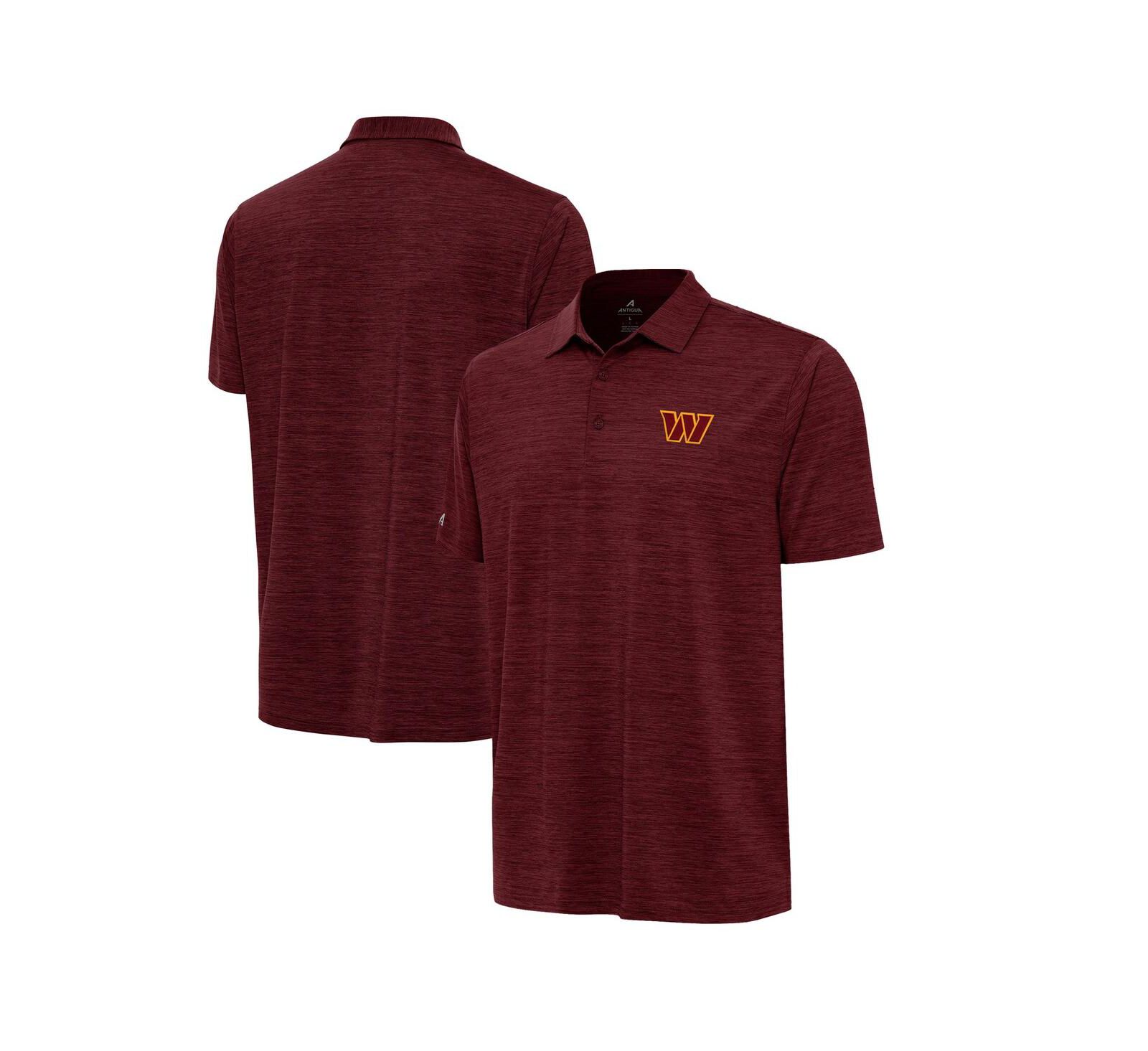 Antigua Men's Heather Burgundy Washington Commanders Layout Polo Shirt