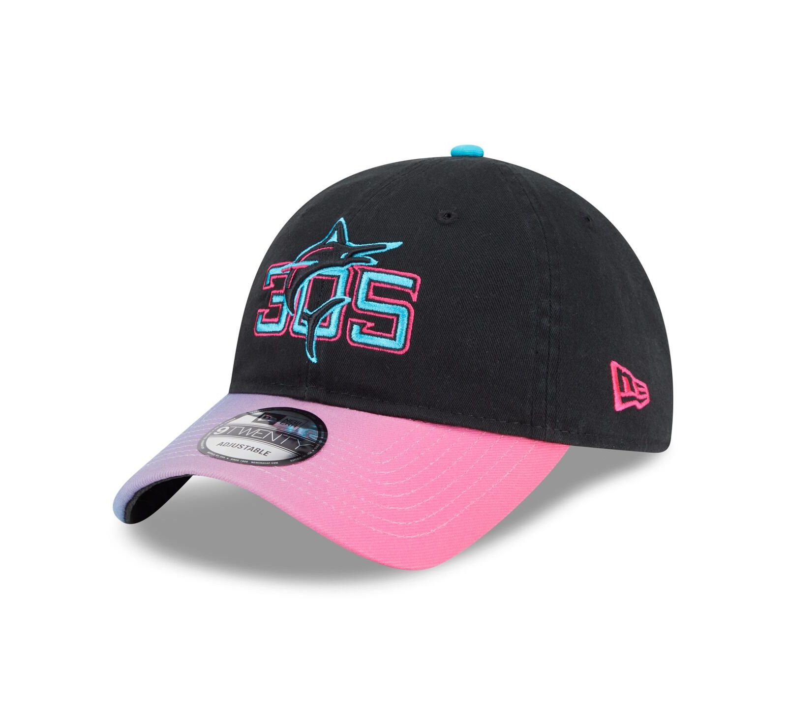 Мужская кепка New Era Miami Marlins 2025 City Connect 9TWENTY Adjustable Black/Pink