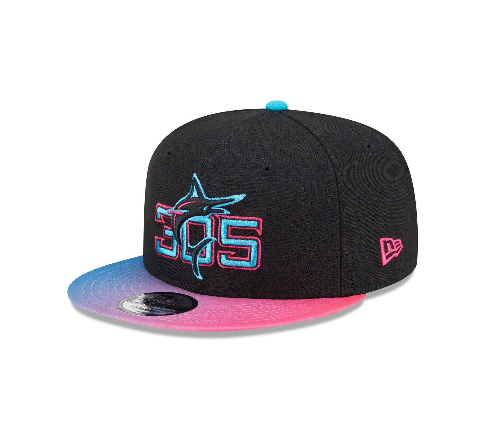 New Era Мужская кепка Miami Marlins 2025 City Connect 9FIFTY Snapback, черная/розовая