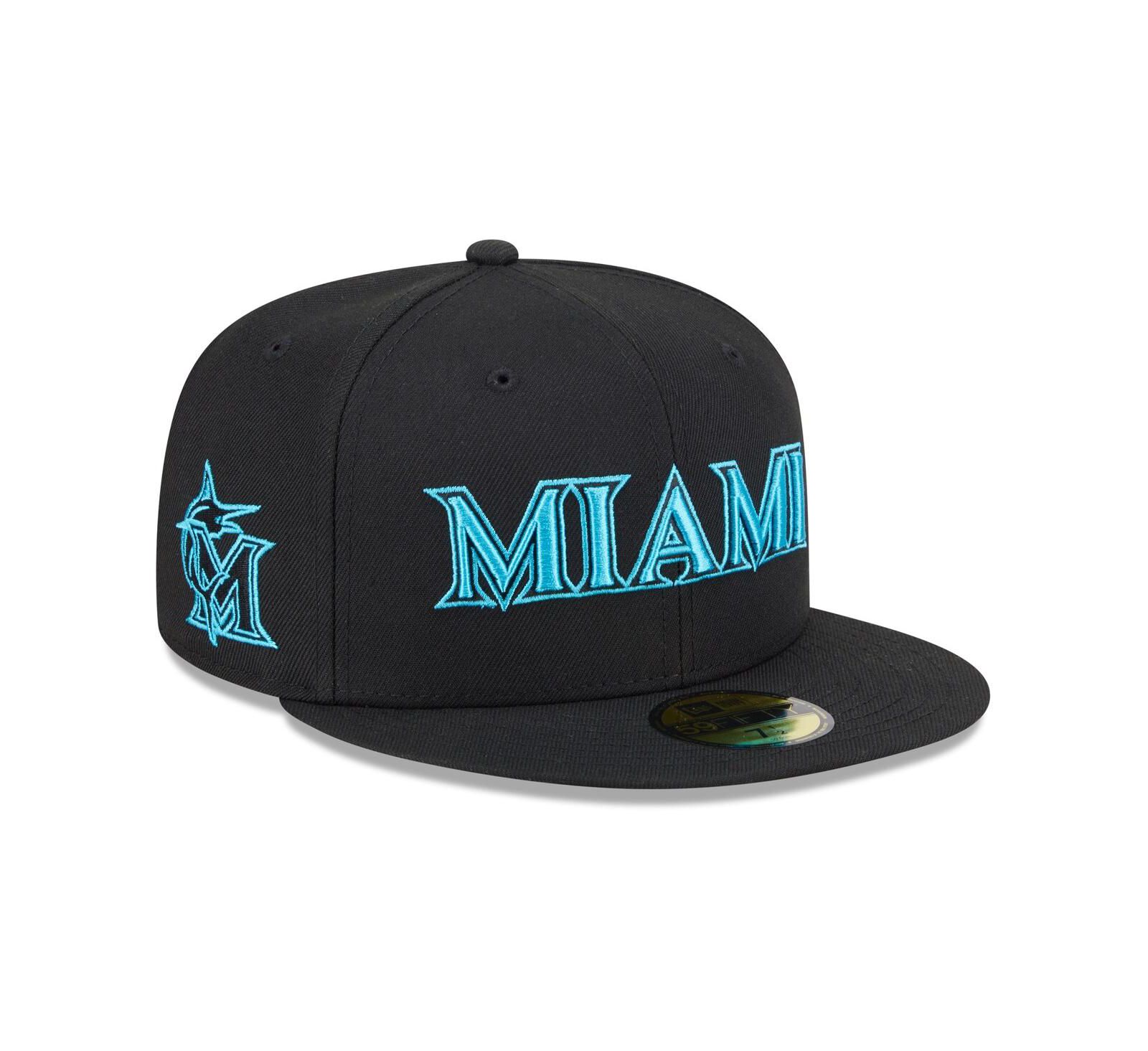 Мужская кепка New Era Black Miami Marlins 2025 City Connect 59FIFTY Fitted