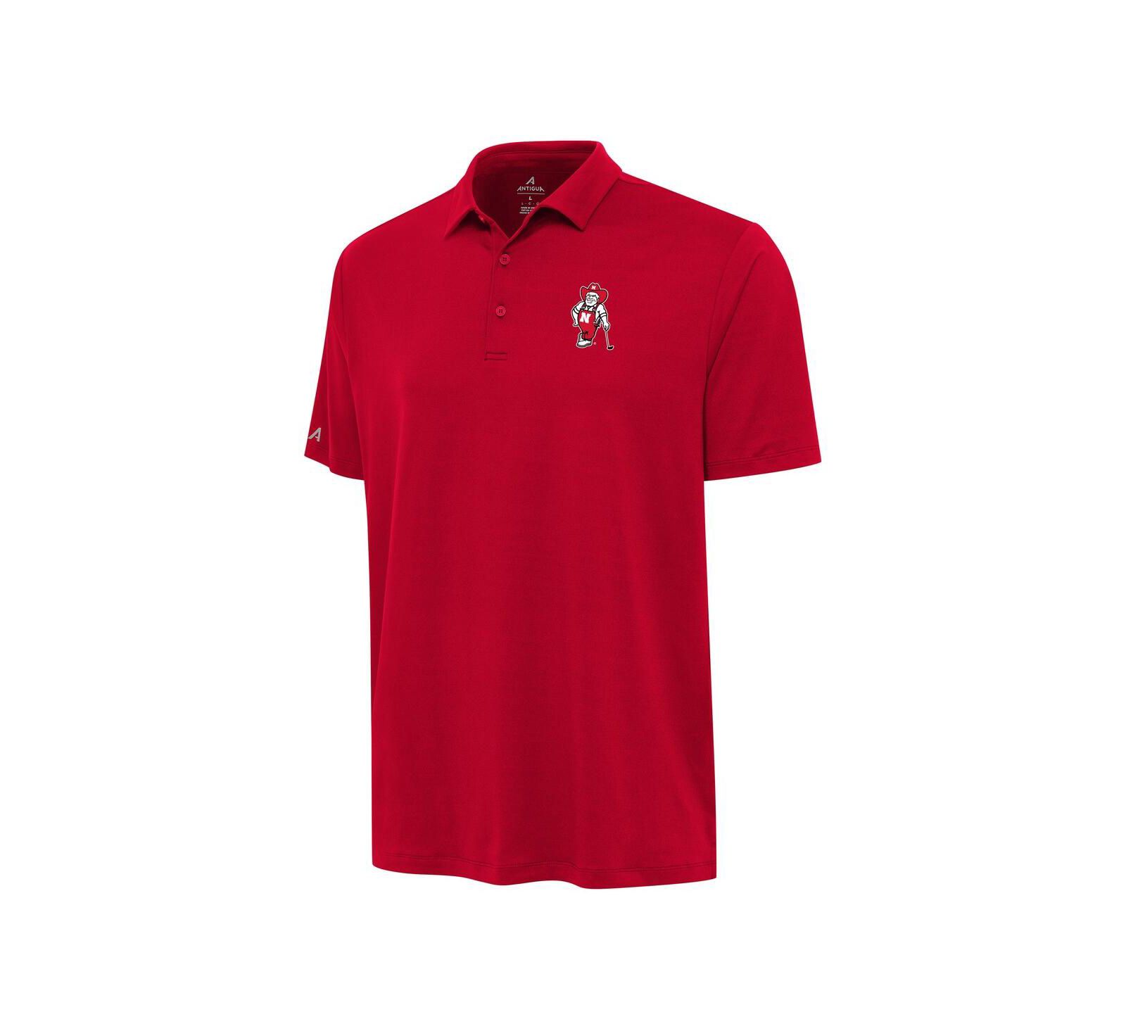 Antigua Men's Red Nebraska Huskers Reprocess Polo Shirt