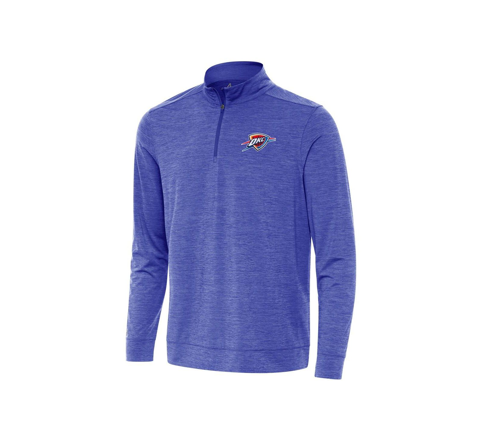 Мужской свитшот Antigua Oklahoma City Thunder Bright Quarter-Zip Heather Royal