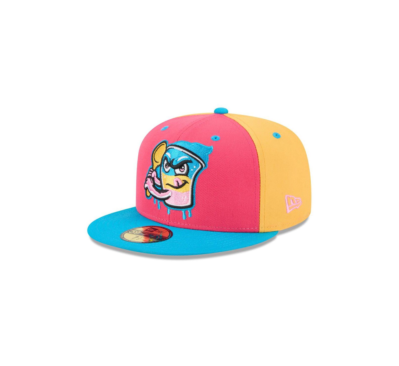 New Era Men's Pink Jacksonville Jumbo Shrimp Theme Nights 59FIFTY Fitted Hat
