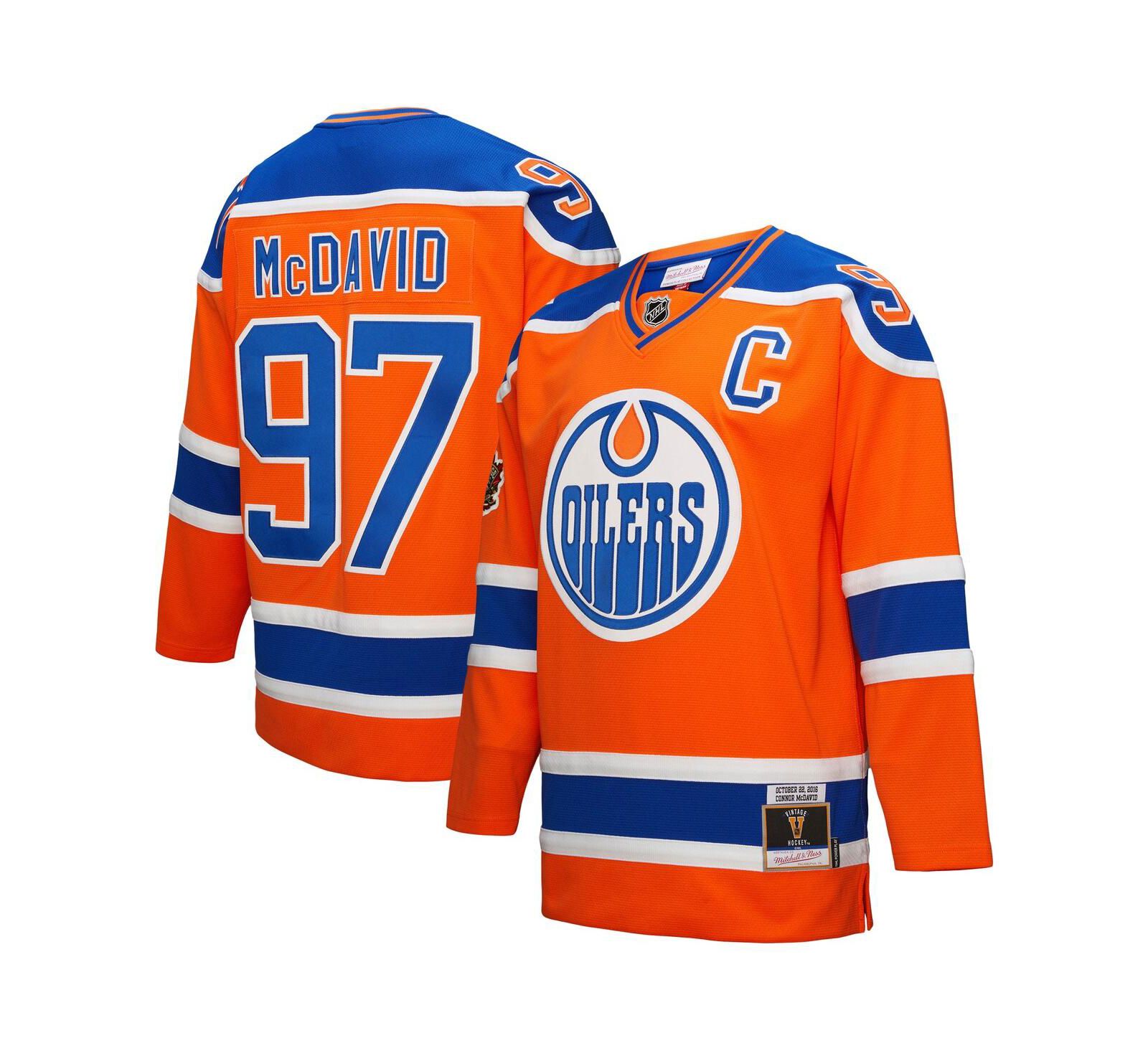 Мужская джерси Mitchell & Ness Connor McDavid Orange Edmonton Oilers Power Play