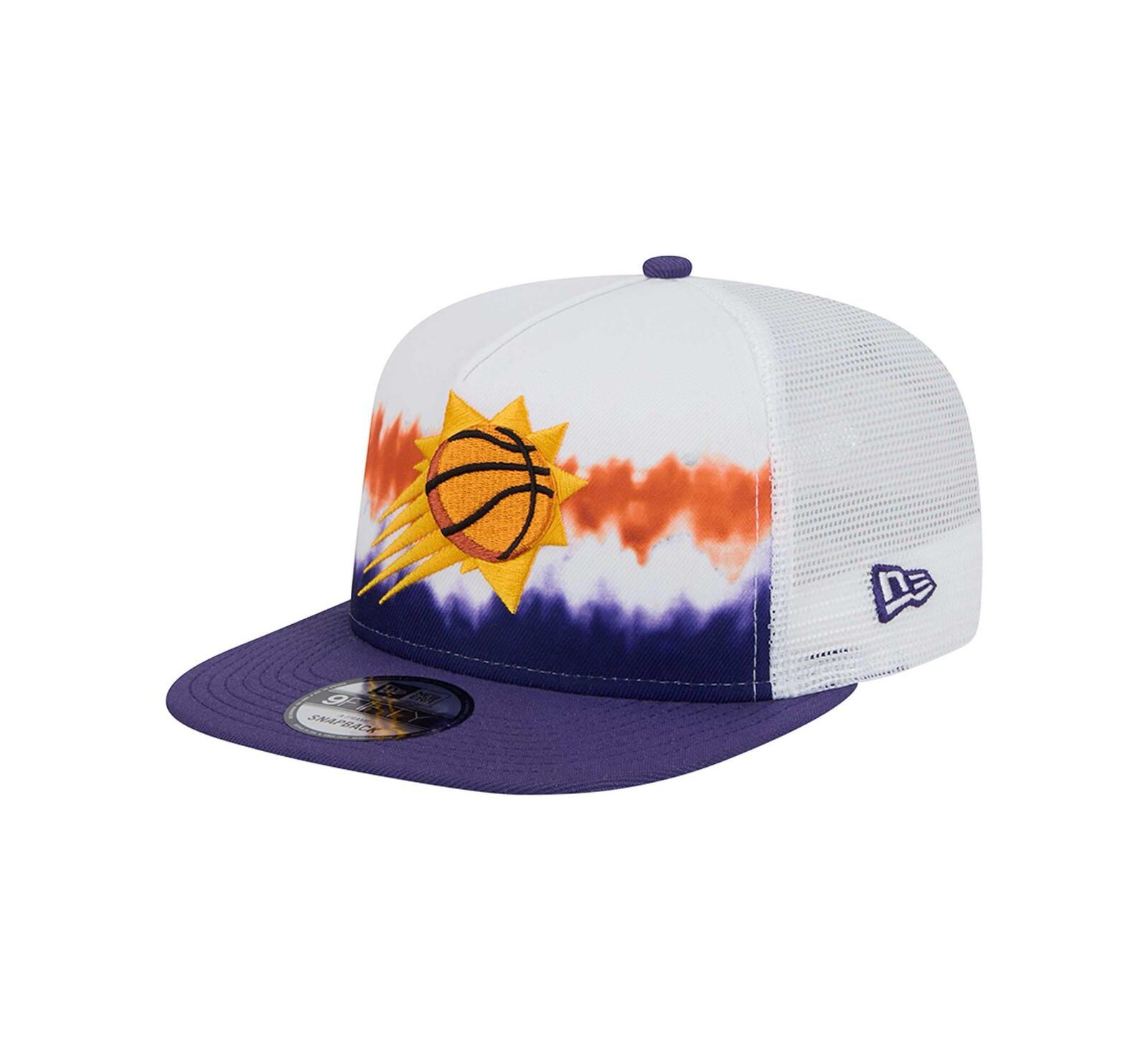 Мужская кепка New Era Phoenix Suns Dip-Dye 9FIFTY A-Frame Trucker Snapback, White/Purple