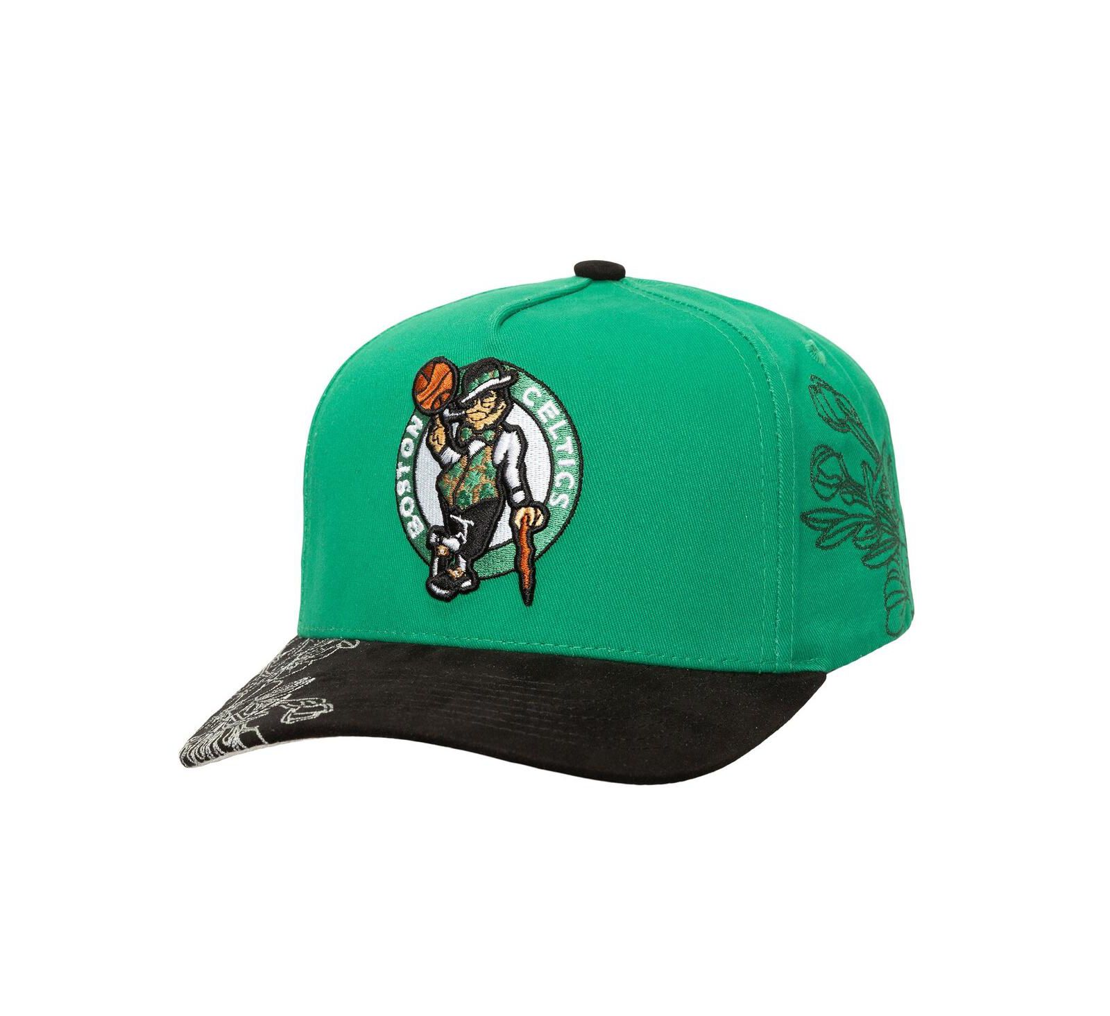 Mitchell & Ness Мужская регулируемая кепка Boston Celtics May Flowers, цвет Kelly Green/Black